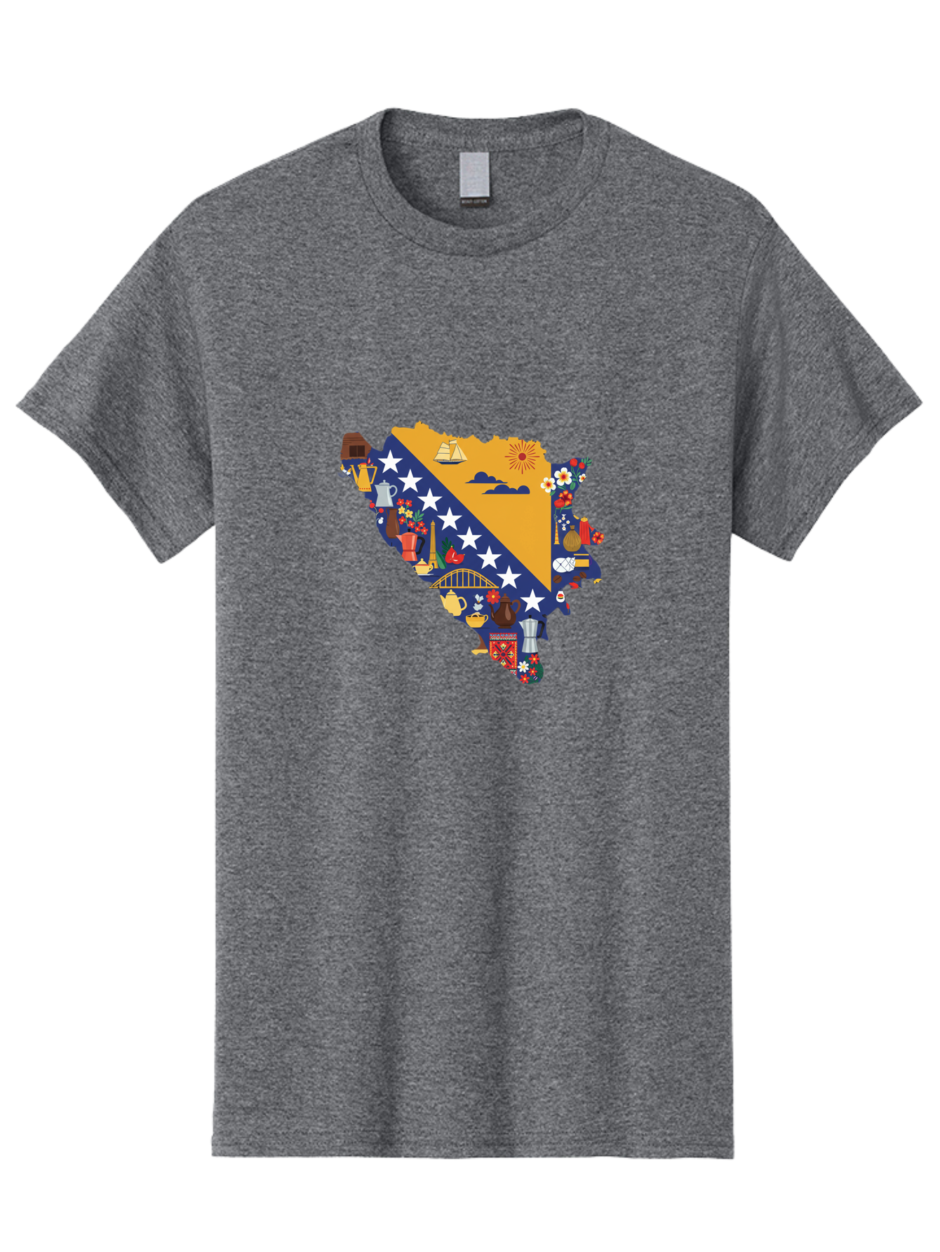 Bosnia-And-Herzegovina-Symbols Men'S Graphic Tee, 100% Cotton, Comfortable Casual Summer Wear, Machine Washable, Vintage Camera, Old Camera, Antique Camera, Black Camera, Classic Photography, Photography Equipment, Nostalgic Device, Bal855