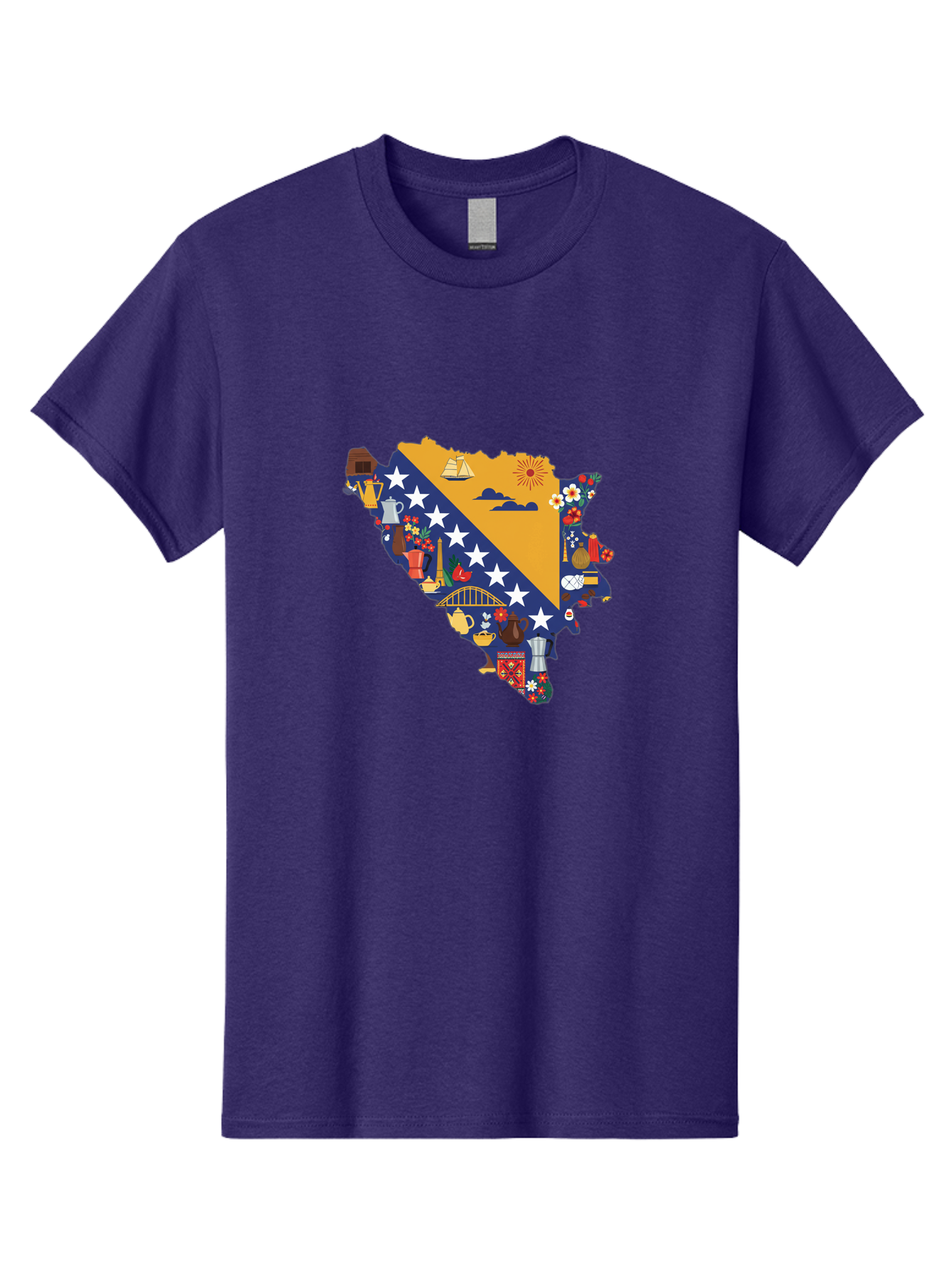 Bosnia-And-Herzegovina-Symbols Men'S Graphic Tee, 100% Cotton, Comfortable Casual Summer Wear, Machine Washable, Vintage Camera, Old Camera, Antique Camera, Black Camera, Classic Photography, Photography Equipment, Nostalgic Device, Bal855
