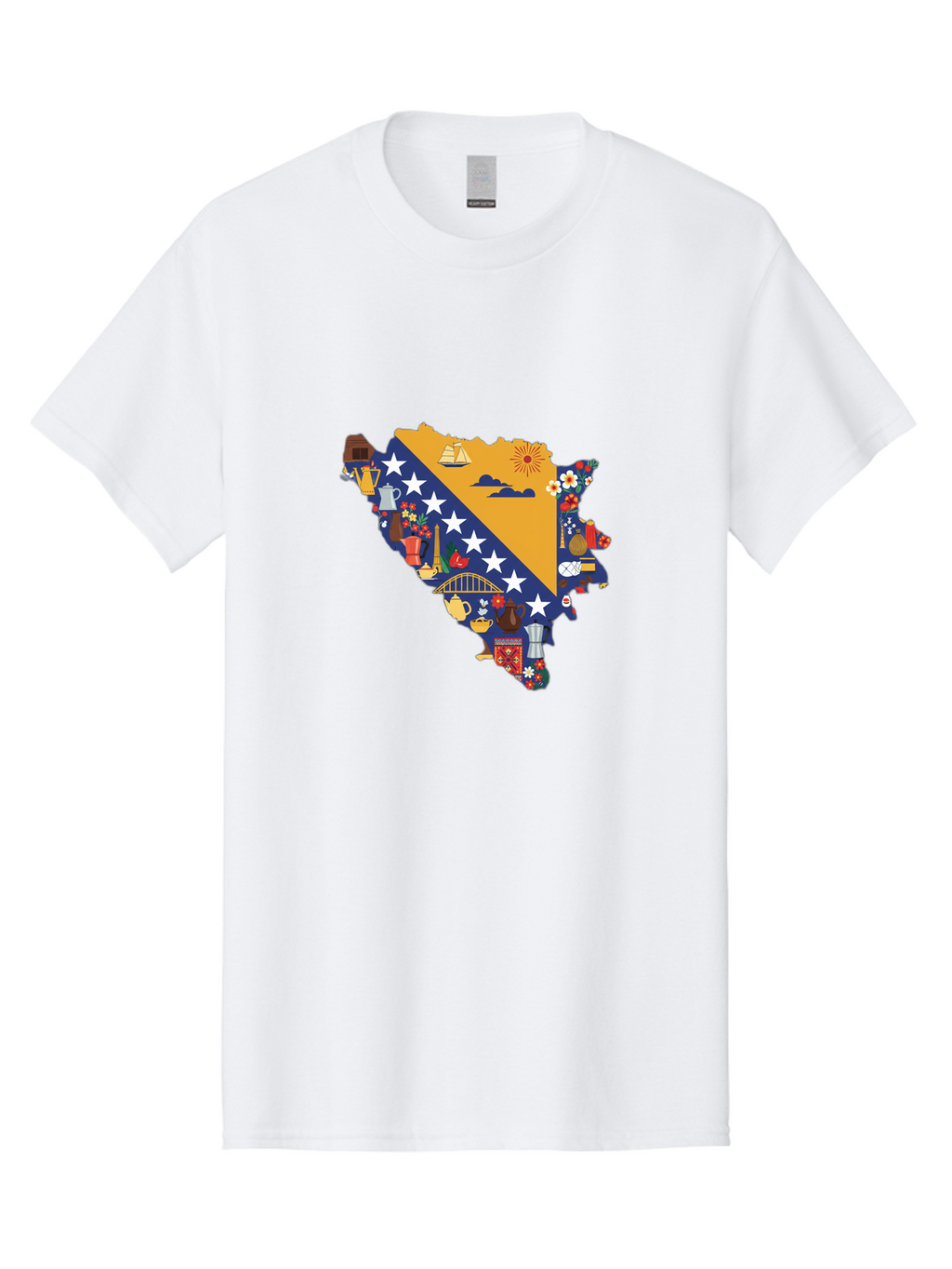 Bosnia-And-Herzegovina-Symbols Men'S Graphic Tee, 100% Cotton, Comfortable Casual Summer Wear, Machine Washable, Vintage Camera, Old Camera, Antique Camera, Black Camera, Classic Photography, Photography Equipment, Nostalgic Device, Bal855