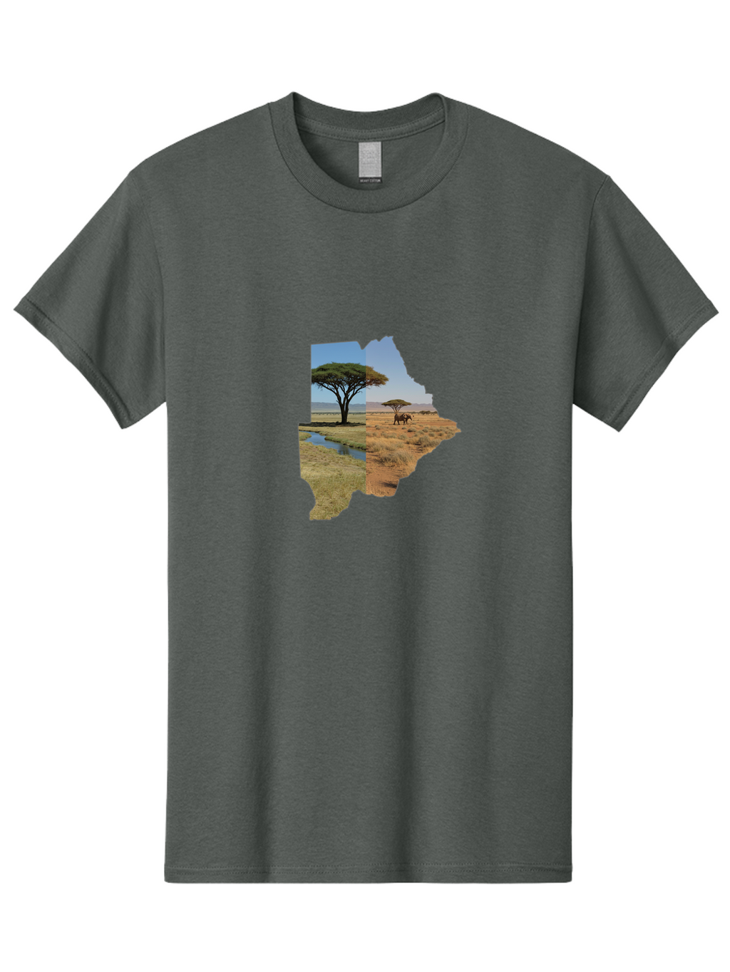 Botswana-Landscape Men'S Graphic Tee, 100% Cotton, Comfortable Casual Summer Wear, Machine Washable, Vintage Camera, Old Camera, Antique Camera, Black Camera, Classic Photography, Photography Equipment, Nostalgic Device, Film Camera, Bal856