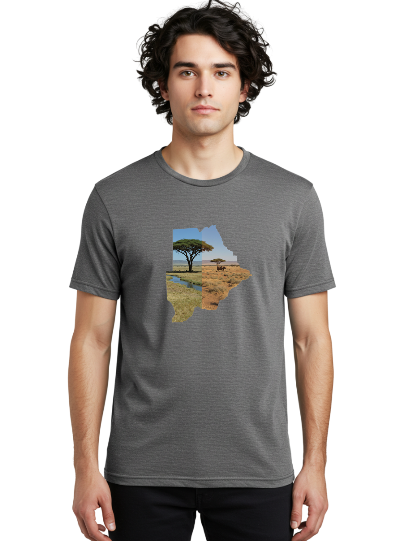 Botswana-Landscape Men'S Graphic Tee, 100% Cotton, Comfortable Casual Summer Wear, Machine Washable, Vintage Camera, Old Camera, Antique Camera, Black Camera, Classic Photography, Photography Equipment, Nostalgic Device, Film Camera, Bal856