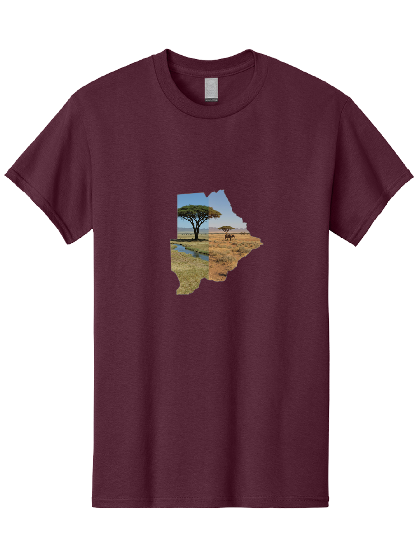 Botswana-Landscape Men'S Graphic Tee, 100% Cotton, Comfortable Casual Summer Wear, Machine Washable, Vintage Camera, Old Camera, Antique Camera, Black Camera, Classic Photography, Photography Equipment, Nostalgic Device, Film Camera, Bal856