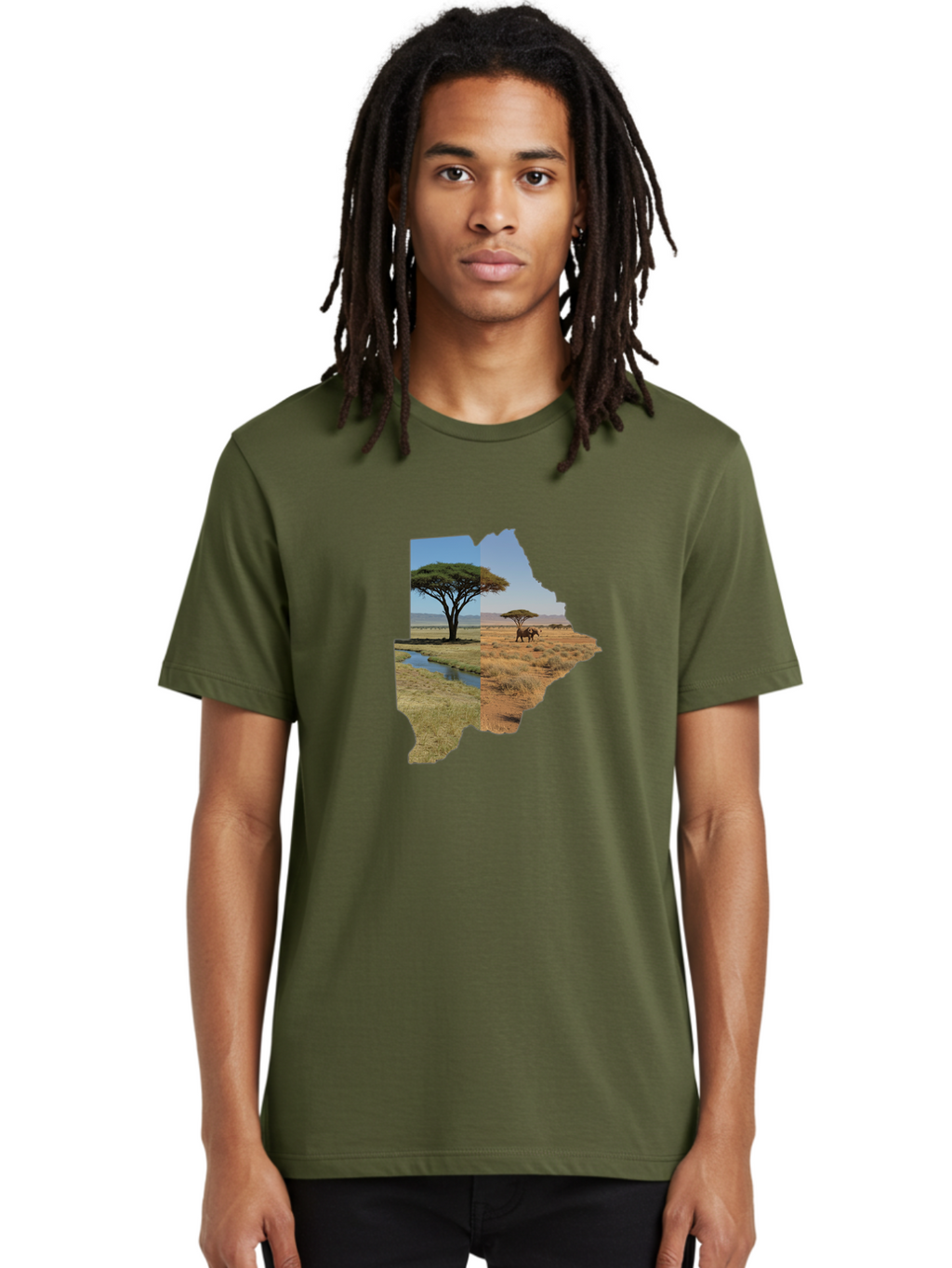 Botswana-Landscape Men'S Graphic Tee, 100% Cotton, Comfortable Casual Summer Wear, Machine Washable, Vintage Camera, Old Camera, Antique Camera, Black Camera, Classic Photography, Photography Equipment, Nostalgic Device, Film Camera, Bal856