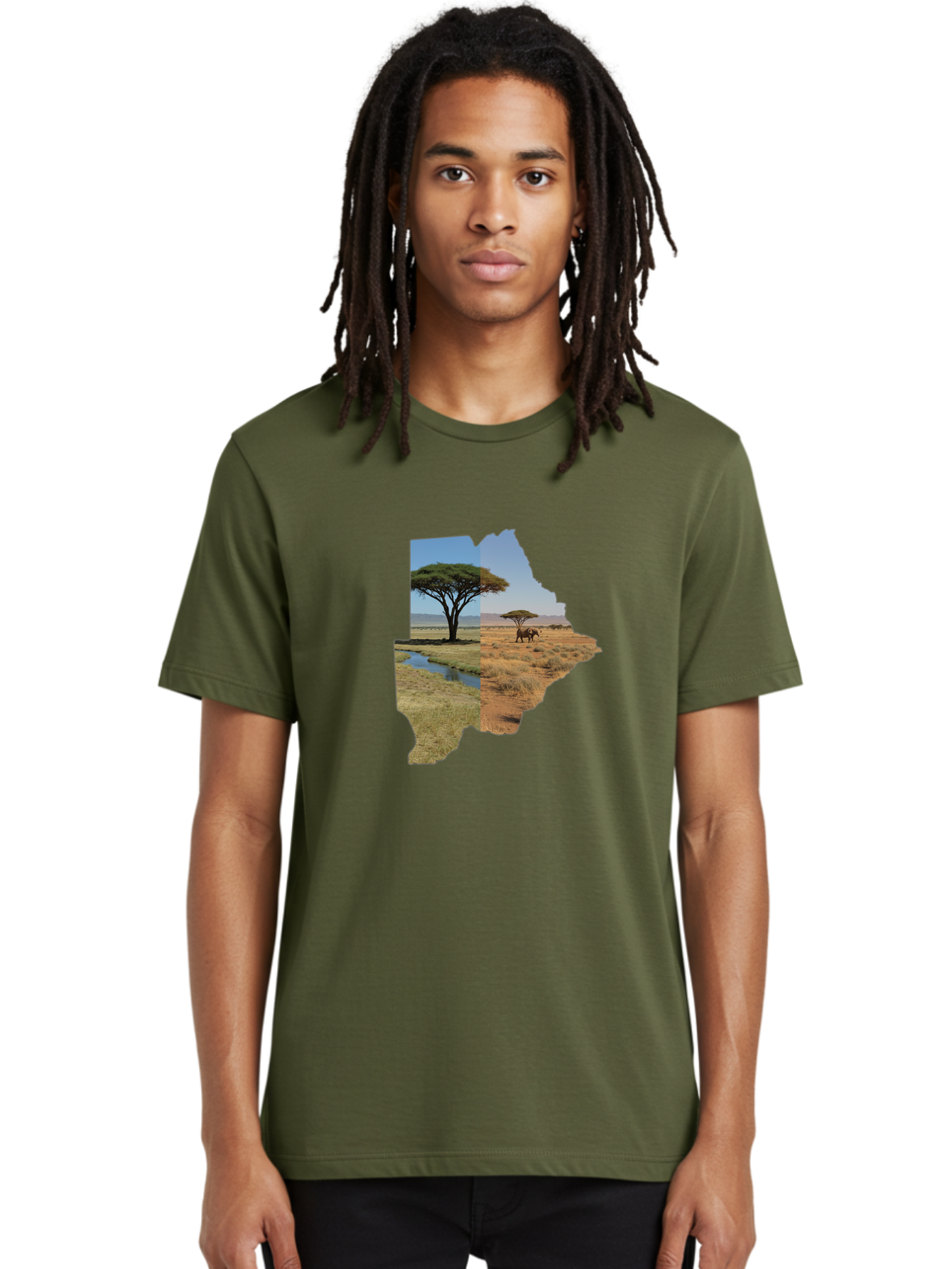 Botswana-Landscape Men'S Graphic Tee, 100% Cotton, Comfortable Casual Summer Wear, Machine Washable, Vintage Camera, Old Camera, Antique Camera, Black Camera, Classic Photography, Photography Equipment, Nostalgic Device, Film Camera, Bal856
