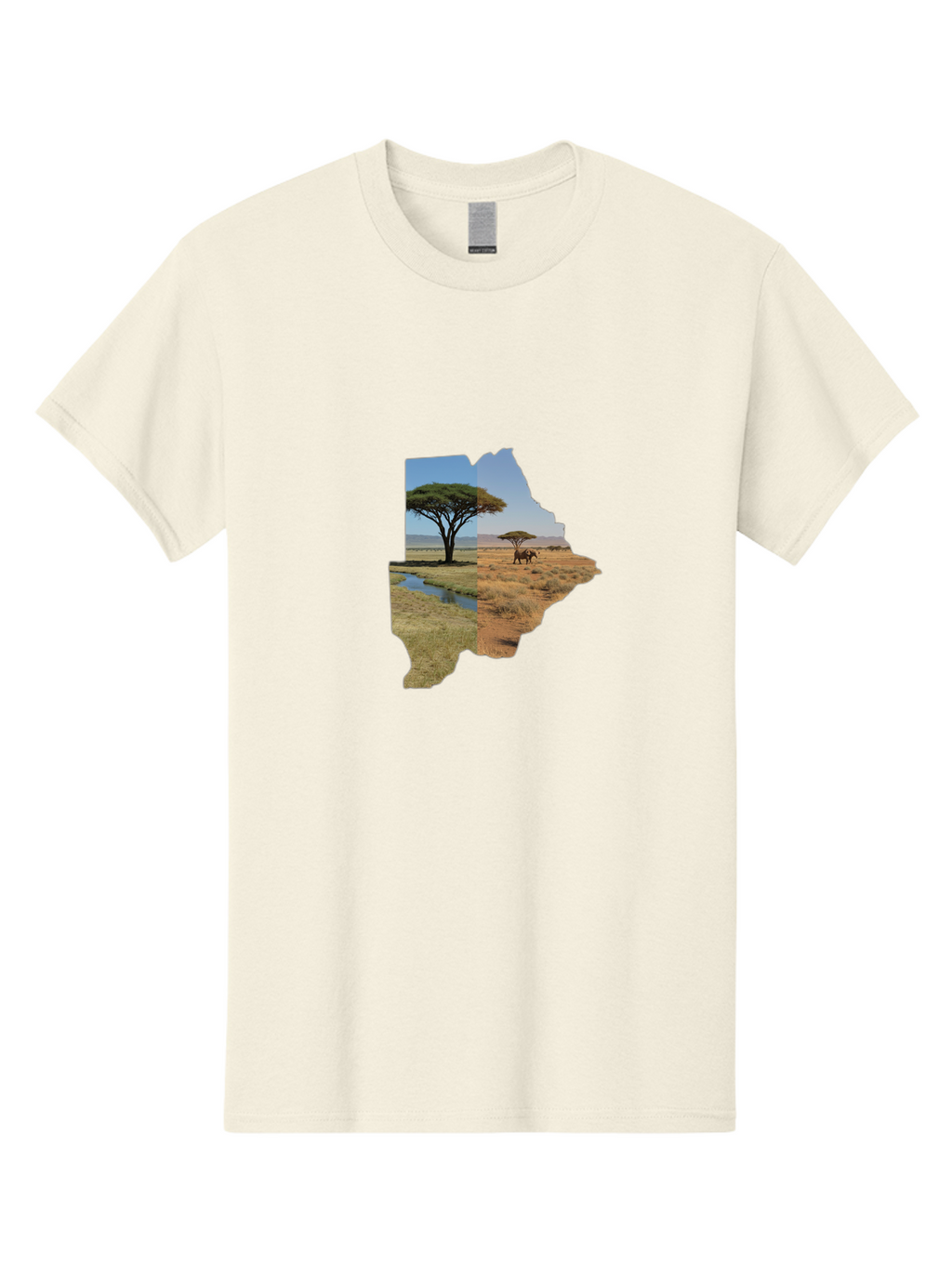 Botswana-Landscape Men'S Graphic Tee, 100% Cotton, Comfortable Casual Summer Wear, Machine Washable, Vintage Camera, Old Camera, Antique Camera, Black Camera, Classic Photography, Photography Equipment, Nostalgic Device, Film Camera, Bal856