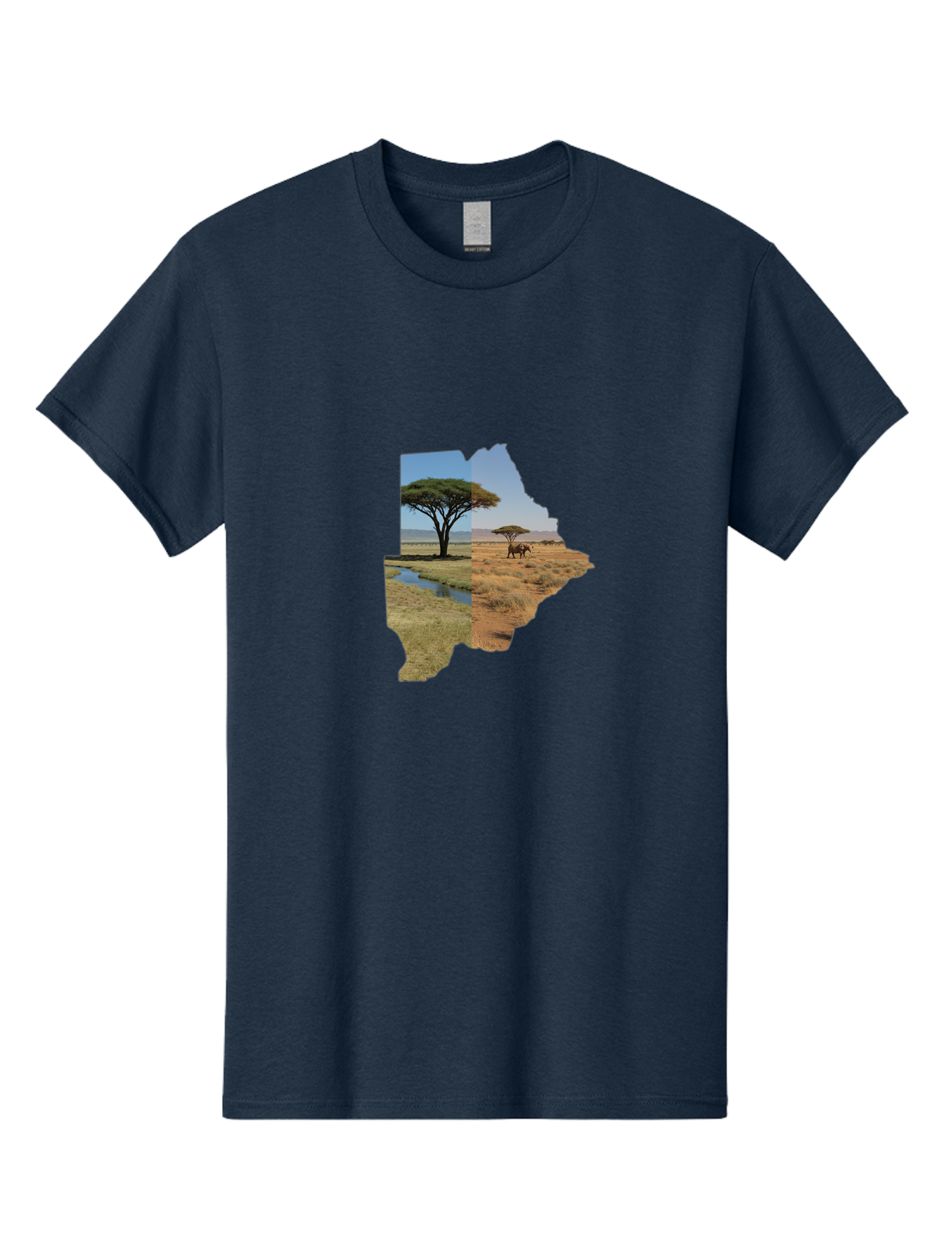 Botswana-Landscape Men'S Graphic Tee, 100% Cotton, Comfortable Casual Summer Wear, Machine Washable, Vintage Camera, Old Camera, Antique Camera, Black Camera, Classic Photography, Photography Equipment, Nostalgic Device, Film Camera, Bal856