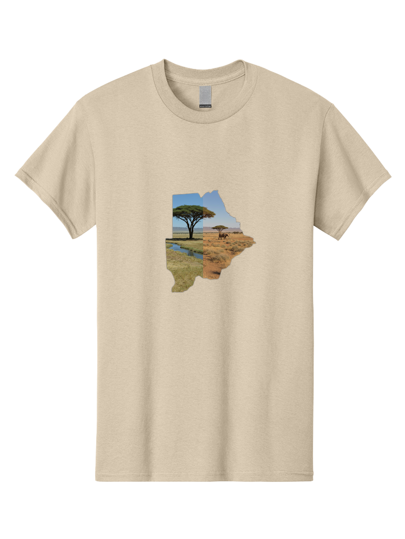 Botswana-Landscape Men'S Graphic Tee, 100% Cotton, Comfortable Casual Summer Wear, Machine Washable, Vintage Camera, Old Camera, Antique Camera, Black Camera, Classic Photography, Photography Equipment, Nostalgic Device, Film Camera, Bal856