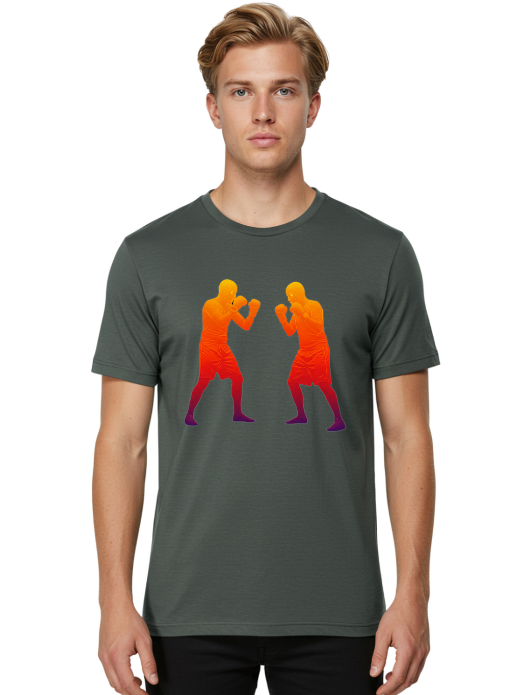 Boxing-Silhouettes Men'S Graphic Tee, 100% Cotton, Comfortable Casual Summer Wear, Machine Washable, Vintage Camera, Old Camera, Antique Camera, Black Camera, Classic Photography, Photography Equipment, Nostalgic Device, Film Camera, Bal860