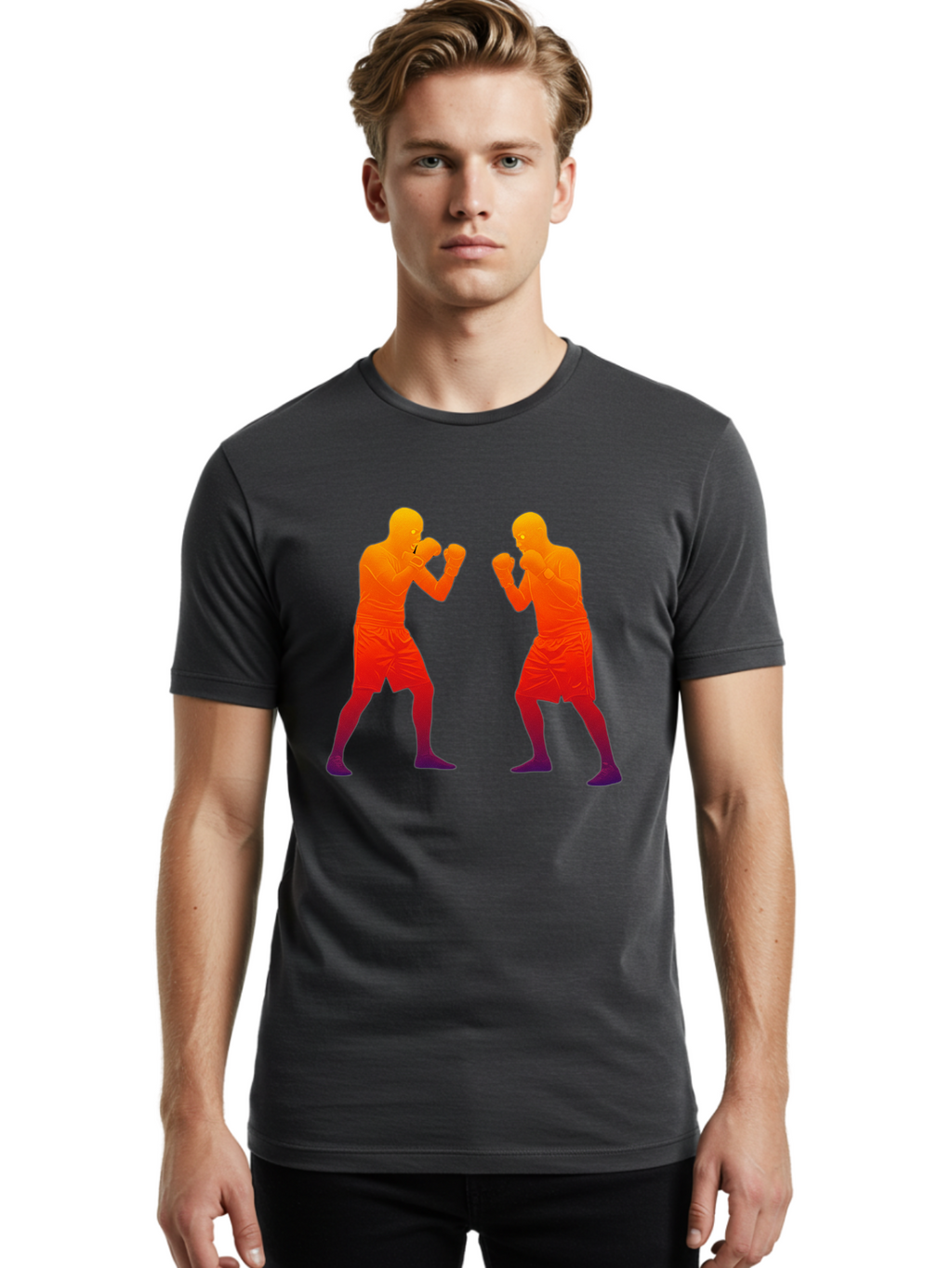 Boxing-Silhouettes Men'S Graphic Tee, 100% Cotton, Comfortable Casual Summer Wear, Machine Washable, Vintage Camera, Old Camera, Antique Camera, Black Camera, Classic Photography, Photography Equipment, Nostalgic Device, Film Camera, Bal860