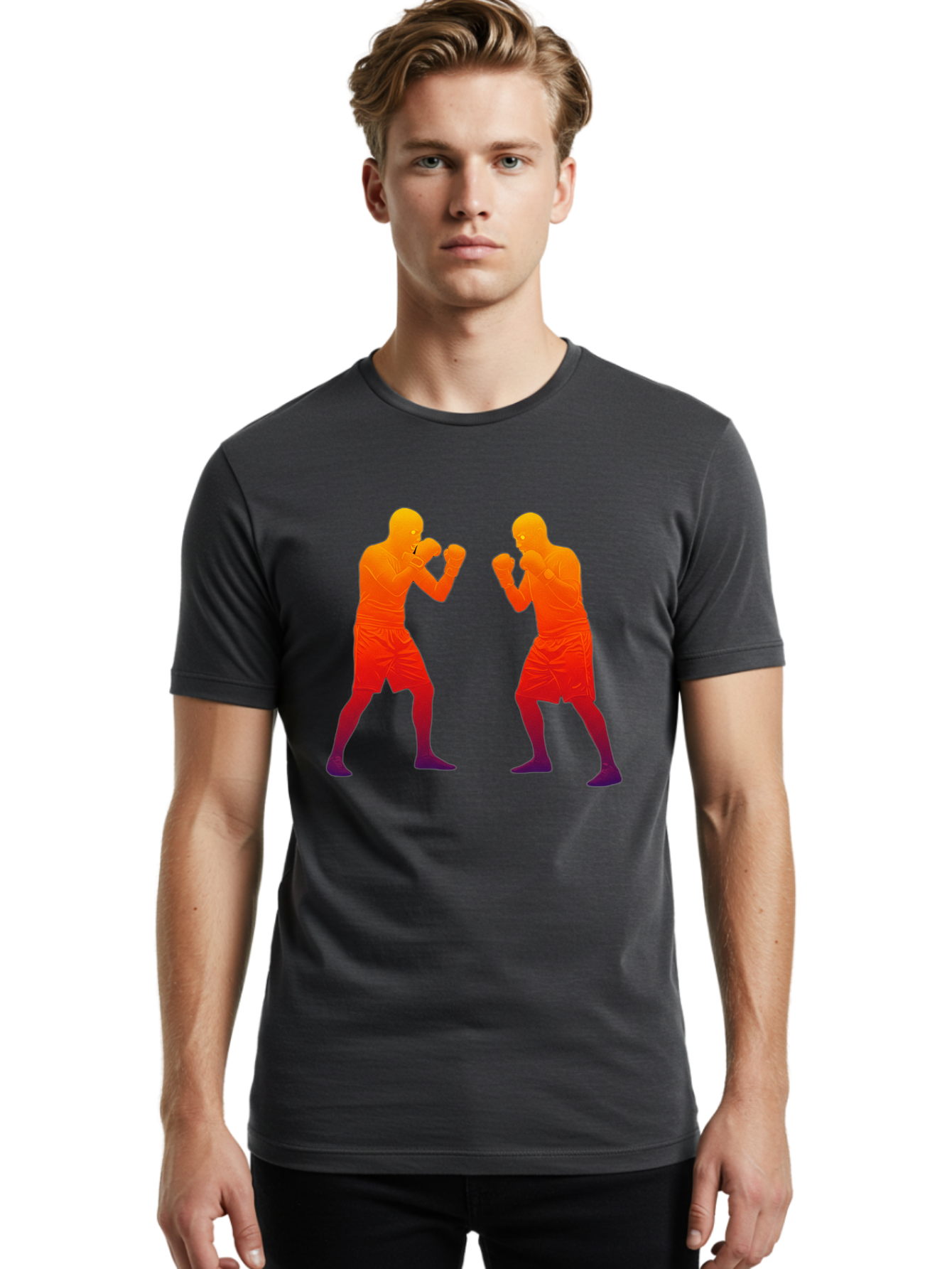 Boxing-Silhouettes Men'S Graphic Tee, 100% Cotton, Comfortable Casual Summer Wear, Machine Washable, Vintage Camera, Old Camera, Antique Camera, Black Camera, Classic Photography, Photography Equipment, Nostalgic Device, Film Camera, Bal860