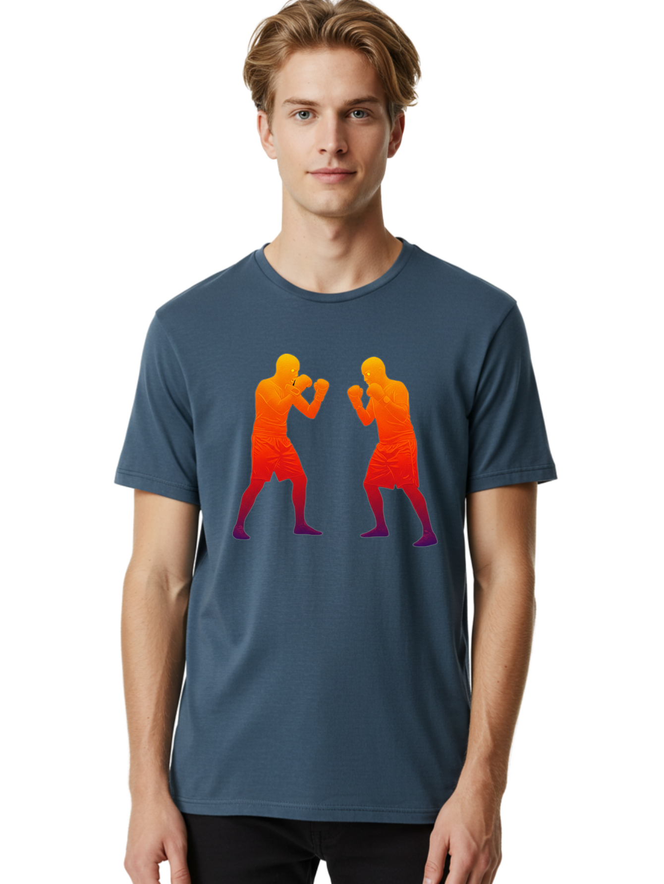 Boxing-Silhouettes Men'S Graphic Tee, 100% Cotton, Comfortable Casual Summer Wear, Machine Washable, Vintage Camera, Old Camera, Antique Camera, Black Camera, Classic Photography, Photography Equipment, Nostalgic Device, Film Camera, Bal860