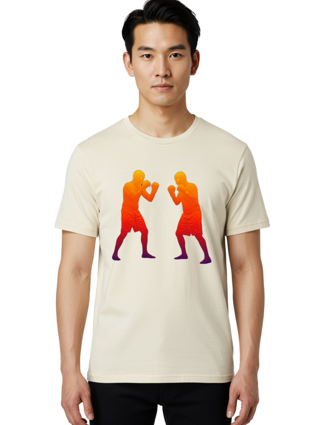 Boxing-Silhouettes Men'S Graphic Tee, 100% Cotton, Comfortable Casual Summer Wear, Machine Washable, Vintage Camera, Old Camera, Antique Camera, Black Camera, Classic Photography, Photography Equipment, Nostalgic Device, Film Camera, Bal860