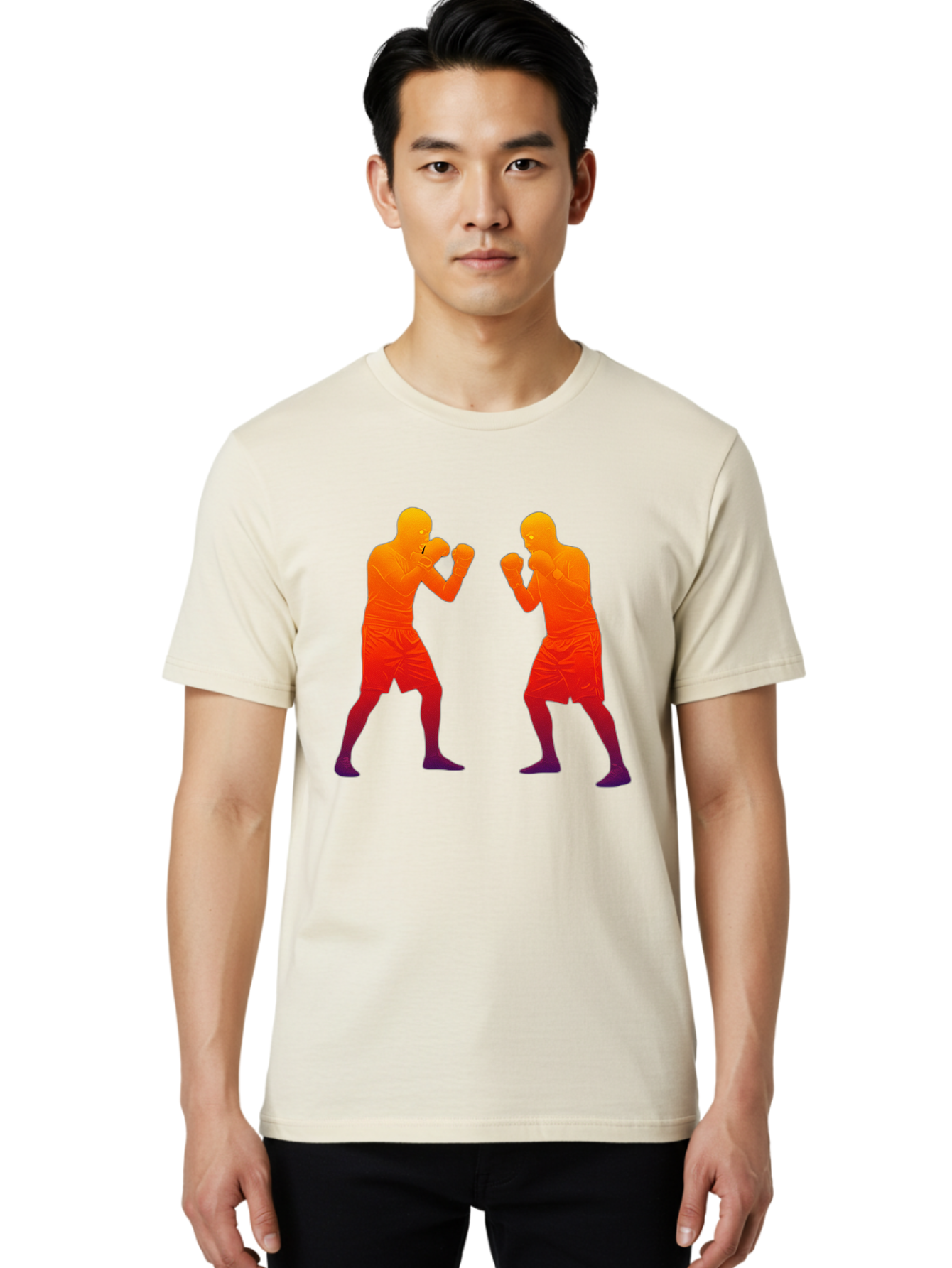 Boxing-Silhouettes Men'S Graphic Tee, 100% Cotton, Comfortable Casual Summer Wear, Machine Washable, Vintage Camera, Old Camera, Antique Camera, Black Camera, Classic Photography, Photography Equipment, Nostalgic Device, Film Camera, Bal860