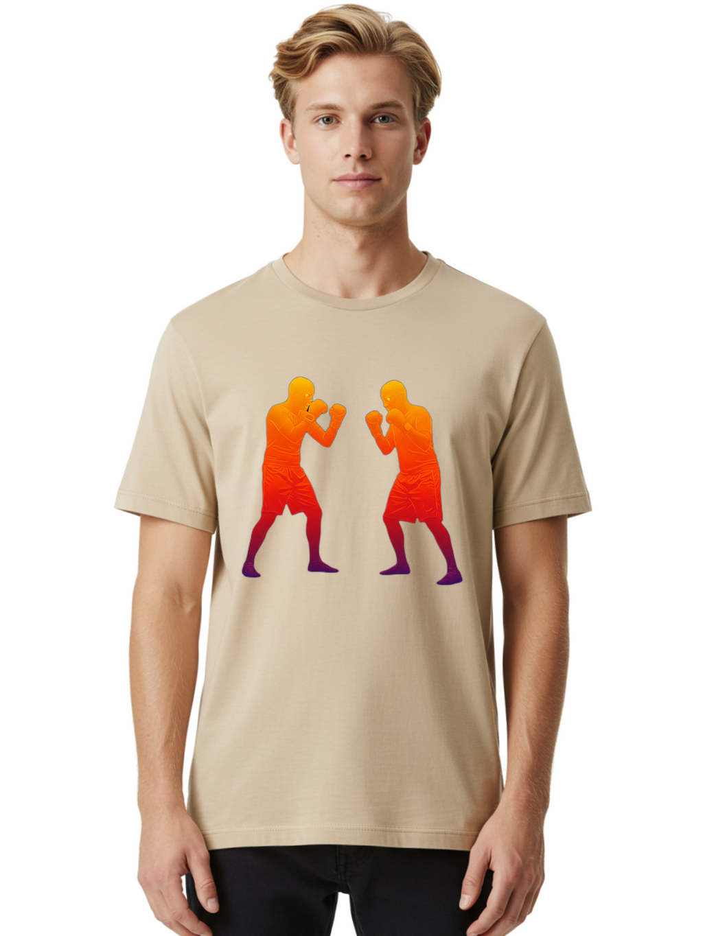 Boxing-Silhouettes Men'S Graphic Tee, 100% Cotton, Comfortable Casual Summer Wear, Machine Washable, Vintage Camera, Old Camera, Antique Camera, Black Camera, Classic Photography, Photography Equipment, Nostalgic Device, Film Camera, Bal860