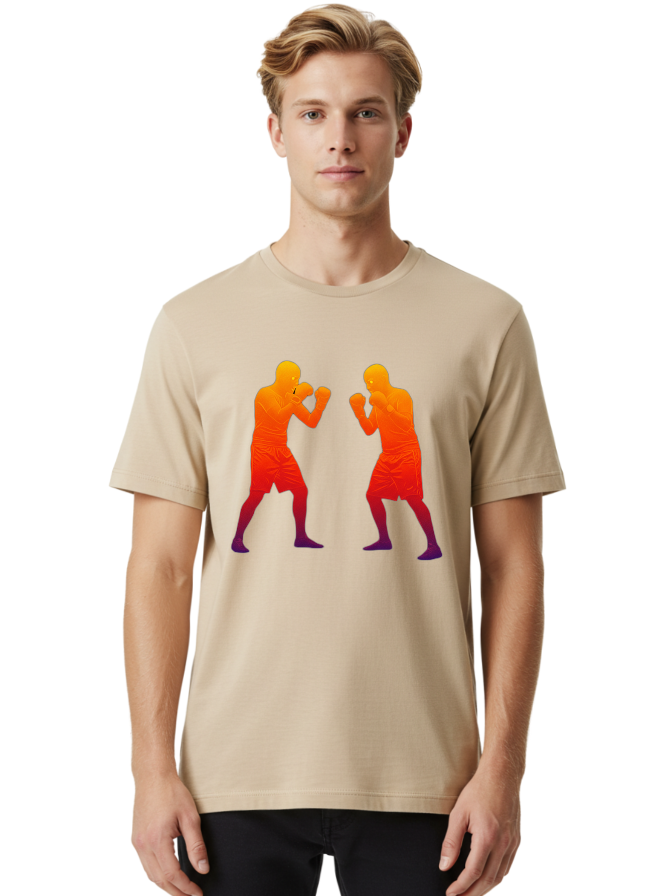 Boxing-Silhouettes Men'S Graphic Tee, 100% Cotton, Comfortable Casual Summer Wear, Machine Washable, Vintage Camera, Old Camera, Antique Camera, Black Camera, Classic Photography, Photography Equipment, Nostalgic Device, Film Camera, Bal860