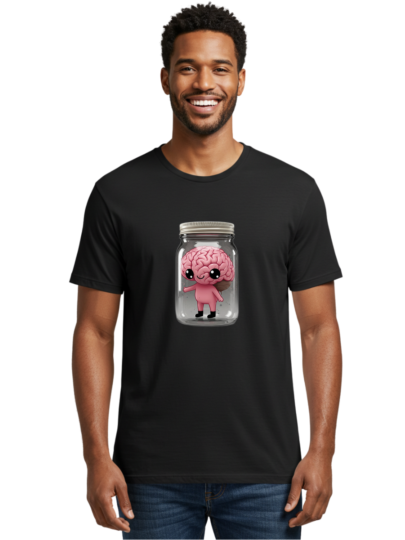 Brain-Character-In-Jar-1 Men'S Graphic Tee, 100% Cotton, Comfortable Casual Summer Wear, Machine Washable, Vintage Camera, Old Camera, Antique Camera, Black Camera, Classic Photography, Photography Equipment, Nostalgic Device, Film Camera, Bal861