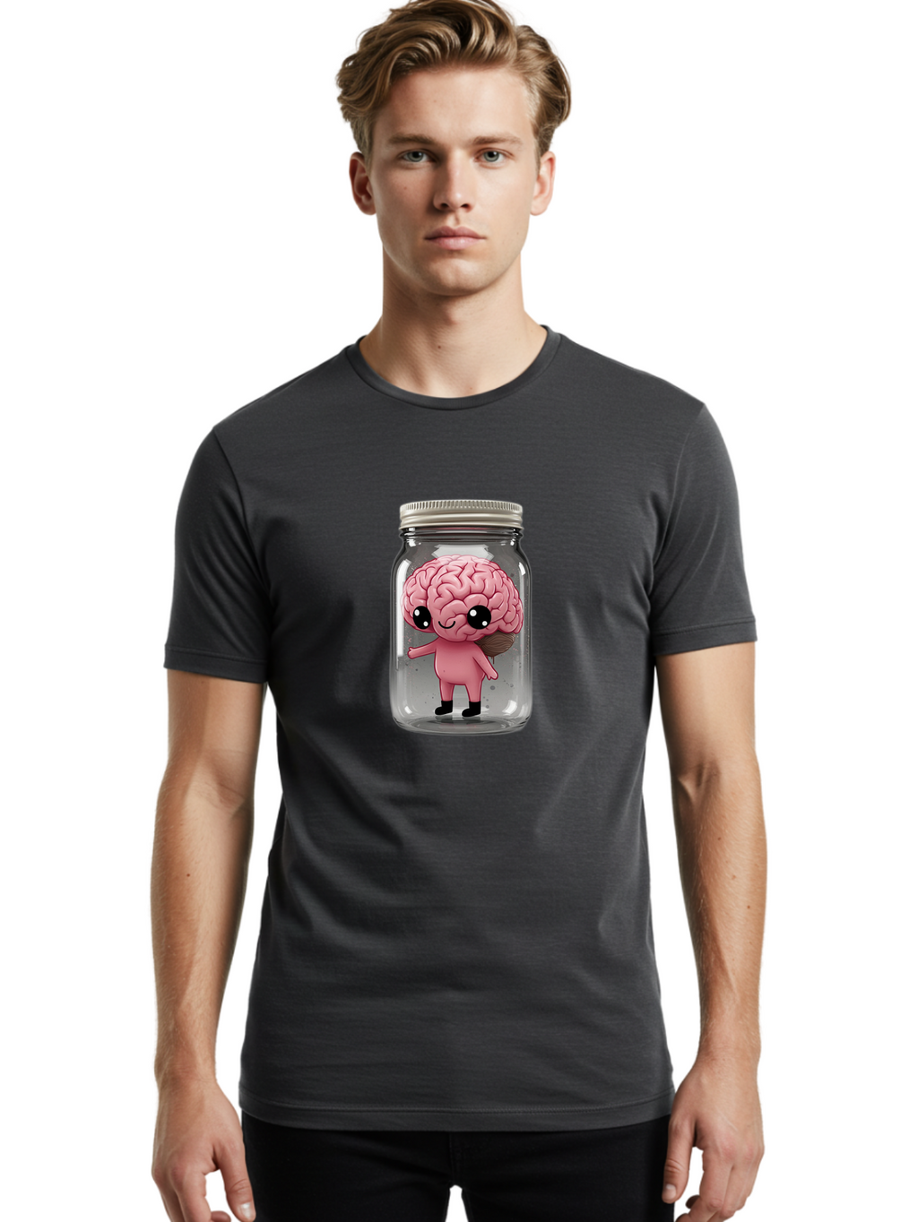 Brain-Character-In-Jar-1 Men'S Graphic Tee, 100% Cotton, Comfortable Casual Summer Wear, Machine Washable, Vintage Camera, Old Camera, Antique Camera, Black Camera, Classic Photography, Photography Equipment, Nostalgic Device, Film Camera, Bal861