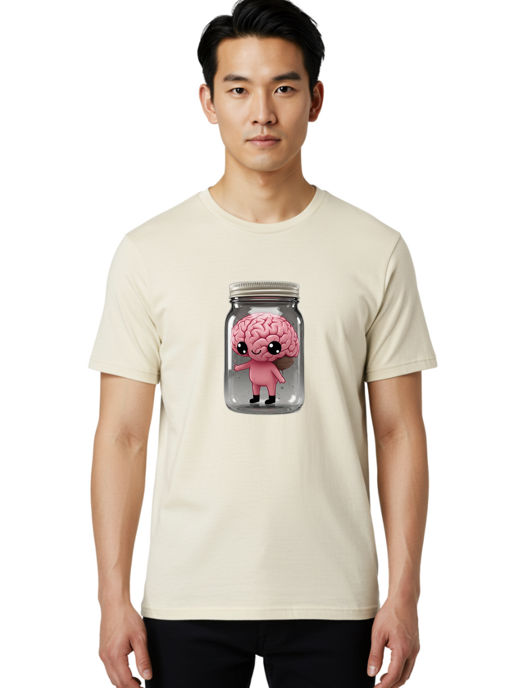 Brain-Character-In-Jar-1 Men'S Graphic Tee, 100% Cotton, Comfortable Casual Summer Wear, Machine Washable, Vintage Camera, Old Camera, Antique Camera, Black Camera, Classic Photography, Photography Equipment, Nostalgic Device, Film Camera, Bal861