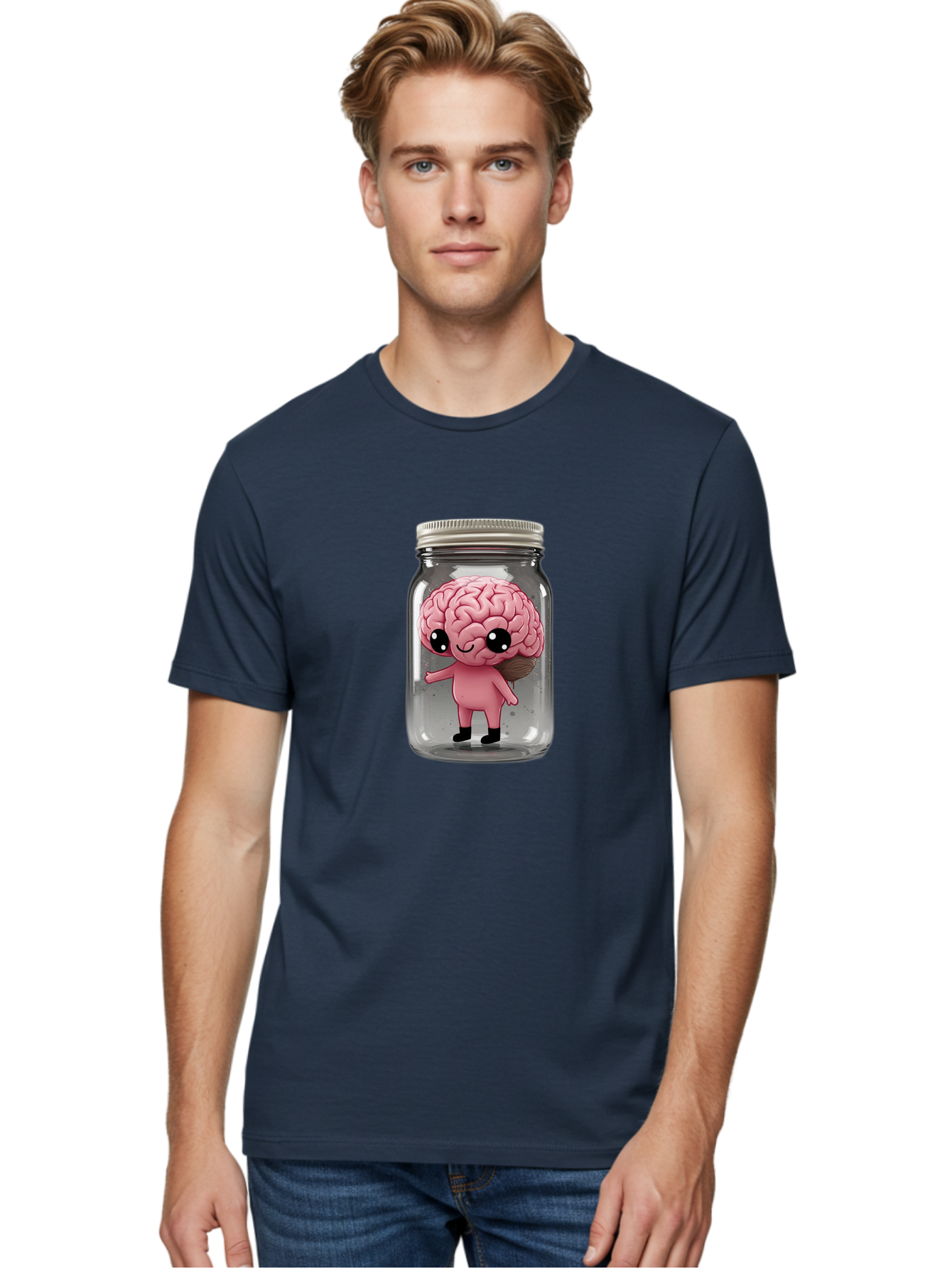 Brain-Character-In-Jar-1 Men'S Graphic Tee, 100% Cotton, Comfortable Casual Summer Wear, Machine Washable, Vintage Camera, Old Camera, Antique Camera, Black Camera, Classic Photography, Photography Equipment, Nostalgic Device, Film Camera, Bal861