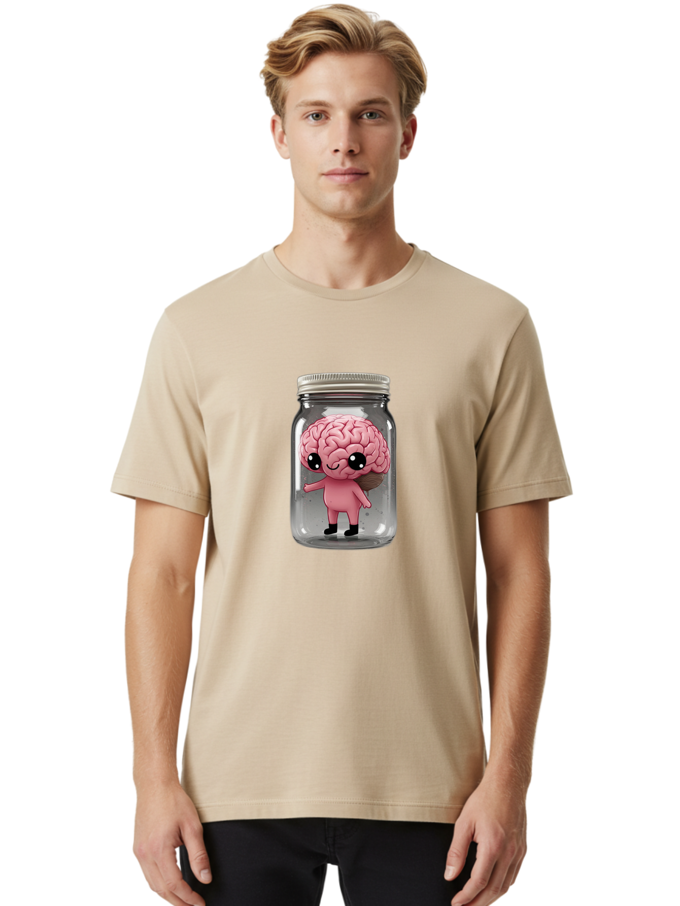 Brain-Character-In-Jar-1 Men'S Graphic Tee, 100% Cotton, Comfortable Casual Summer Wear, Machine Washable, Vintage Camera, Old Camera, Antique Camera, Black Camera, Classic Photography, Photography Equipment, Nostalgic Device, Film Camera, Bal861