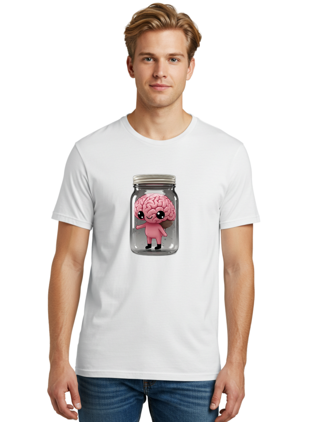 Brain-Character-In-Jar-1 Men'S Graphic Tee, 100% Cotton, Comfortable Casual Summer Wear, Machine Washable, Vintage Camera, Old Camera, Antique Camera, Black Camera, Classic Photography, Photography Equipment, Nostalgic Device, Film Camera, Bal861