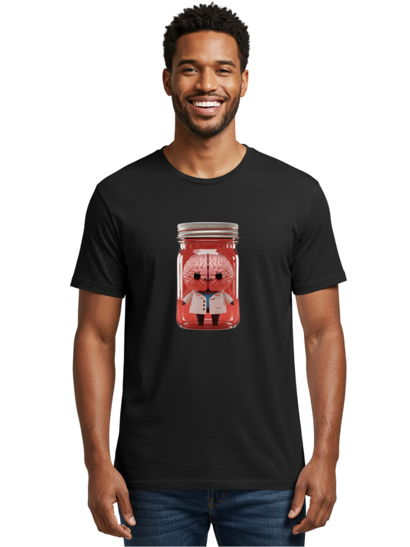 Brain-Character-In-Jar Men'S Graphic Tee, 100% Cotton, Comfortable Casual Summer Wear, Machine Washable, Vintage Camera, Old Camera, Antique Camera, Black Camera, Classic Photography, Photography Equipment, Nostalgic Device, Film Camera, Bal862