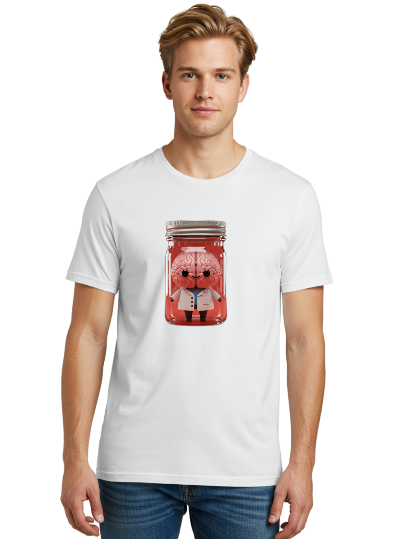 Brain-Character-In-Jar Men'S Graphic Tee, 100% Cotton, Comfortable Casual Summer Wear, Machine Washable, Vintage Camera, Old Camera, Antique Camera, Black Camera, Classic Photography, Photography Equipment, Nostalgic Device, Film Camera, Bal862