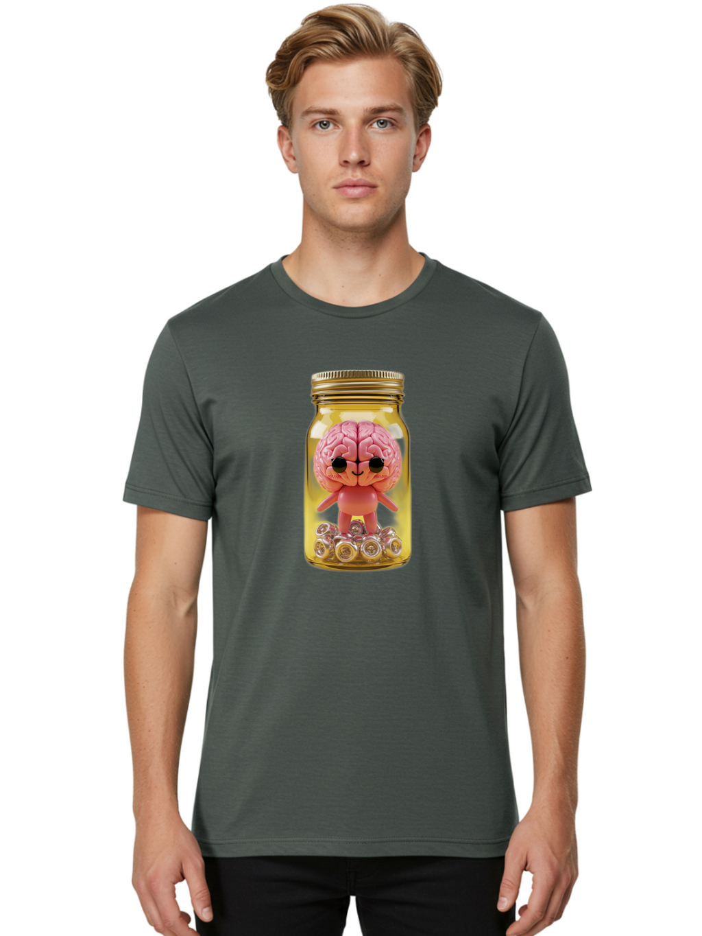 Brain-Figurine-In-Jar Men'S Graphic Tee, 100% Cotton, Comfortable Casual Summer Wear, Machine Washable, Vintage Camera, Old Camera, Antique Camera, Black Camera, Classic Photography, Photography Equipment, Nostalgic Device, Film Camera, Bal864