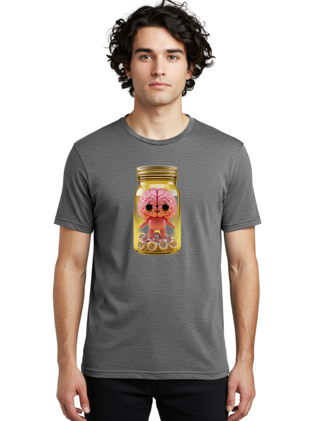 Brain-Figurine-In-Jar Men'S Graphic Tee, 100% Cotton, Comfortable Casual Summer Wear, Machine Washable, Vintage Camera, Old Camera, Antique Camera, Black Camera, Classic Photography, Photography Equipment, Nostalgic Device, Film Camera, Bal864