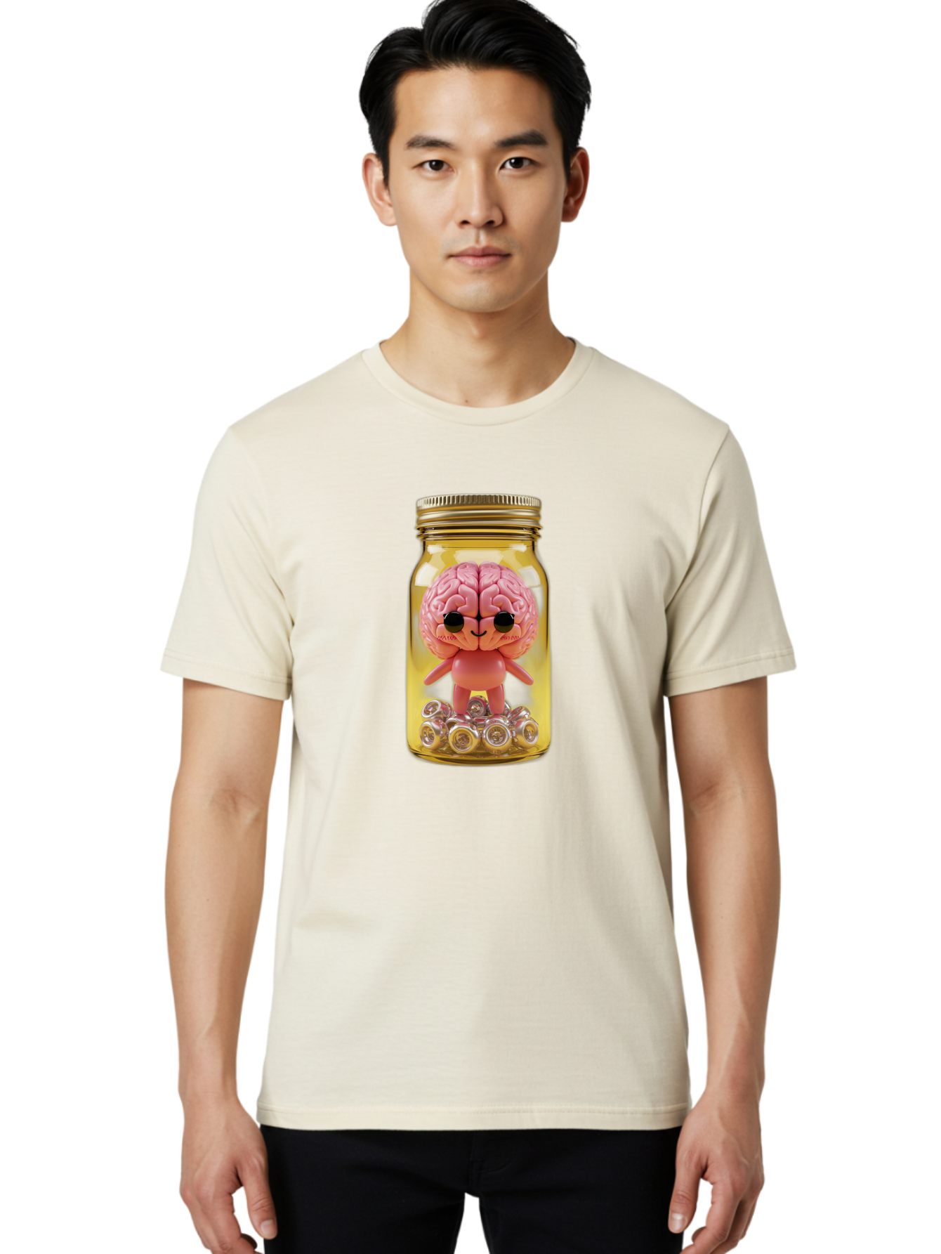 Brain-Figurine-In-Jar Men'S Graphic Tee, 100% Cotton, Comfortable Casual Summer Wear, Machine Washable, Vintage Camera, Old Camera, Antique Camera, Black Camera, Classic Photography, Photography Equipment, Nostalgic Device, Film Camera, Bal864