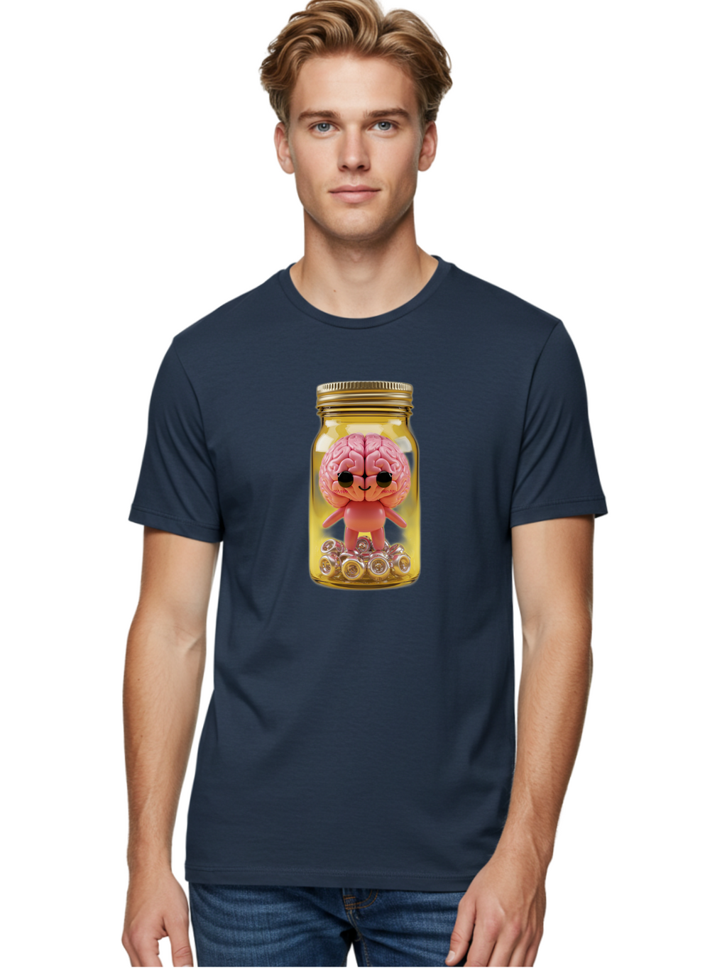 Brain-Figurine-In-Jar Men'S Graphic Tee, 100% Cotton, Comfortable Casual Summer Wear, Machine Washable, Vintage Camera, Old Camera, Antique Camera, Black Camera, Classic Photography, Photography Equipment, Nostalgic Device, Film Camera, Bal864