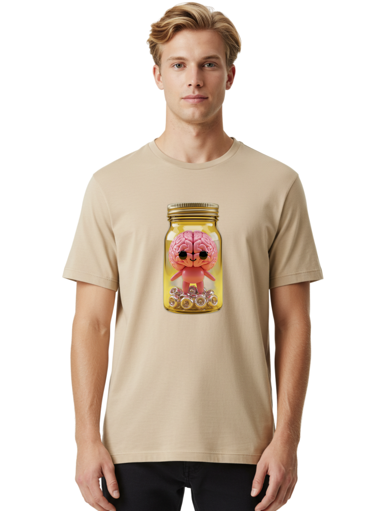Brain-Figurine-In-Jar Men'S Graphic Tee, 100% Cotton, Comfortable Casual Summer Wear, Machine Washable, Vintage Camera, Old Camera, Antique Camera, Black Camera, Classic Photography, Photography Equipment, Nostalgic Device, Film Camera, Bal864