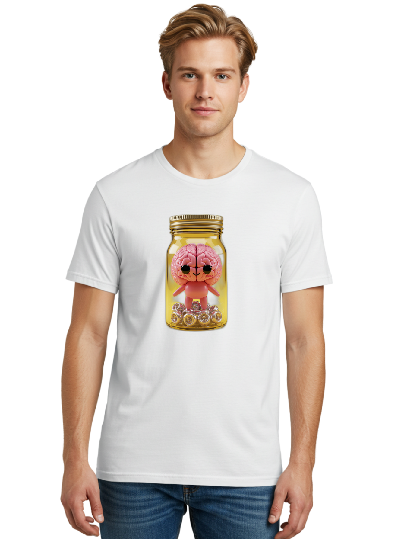 Brain-Figurine-In-Jar Men'S Graphic Tee, 100% Cotton, Comfortable Casual Summer Wear, Machine Washable, Vintage Camera, Old Camera, Antique Camera, Black Camera, Classic Photography, Photography Equipment, Nostalgic Device, Film Camera, Bal864