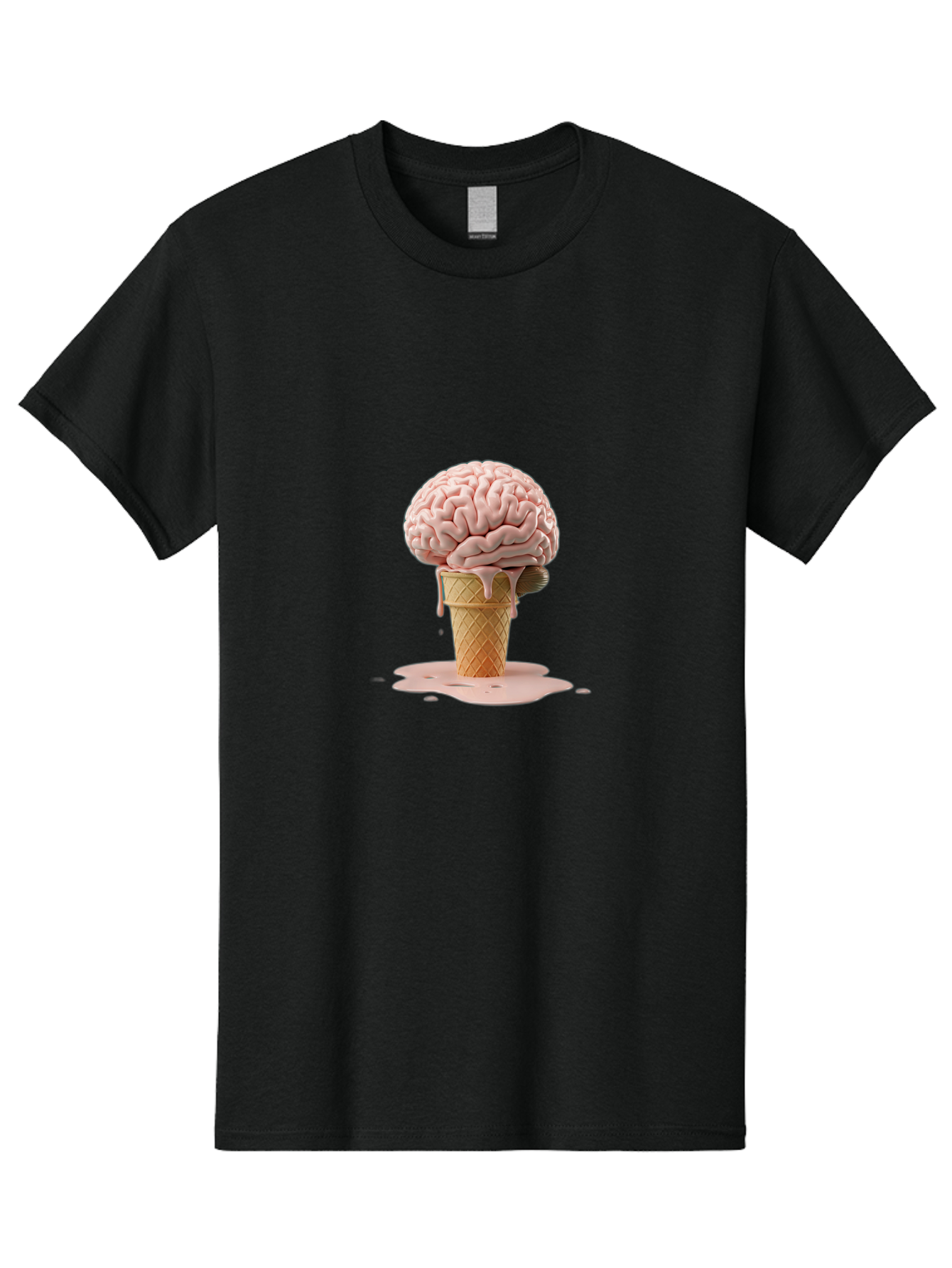 Brain-Ice-Cream-1 Men'S Graphic Tee, 100% Cotton, Comfortable Casual Summer Wear, Machine Washable, Vintage Camera, Old Camera, Antique Camera, Black Camera, Classic Photography, Photography Equipment, Nostalgic Device, Film Camera, Camera Art Bal865