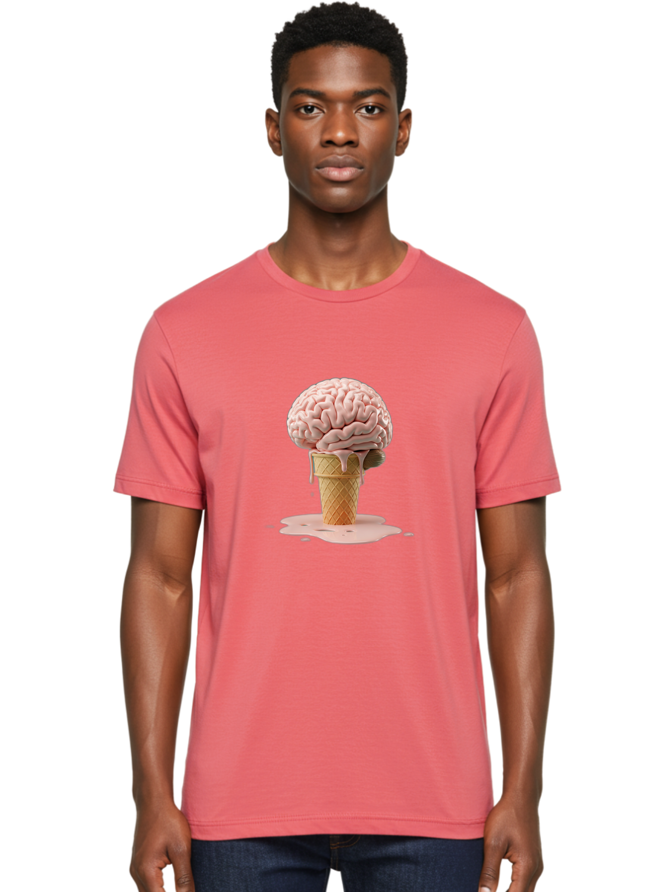 Brain-Ice-Cream-1 Men'S Graphic Tee, 100% Cotton, Comfortable Casual Summer Wear, Machine Washable, Vintage Camera, Old Camera, Antique Camera, Black Camera, Classic Photography, Photography Equipment, Nostalgic Device, Film Camera, Camera Art Bal865