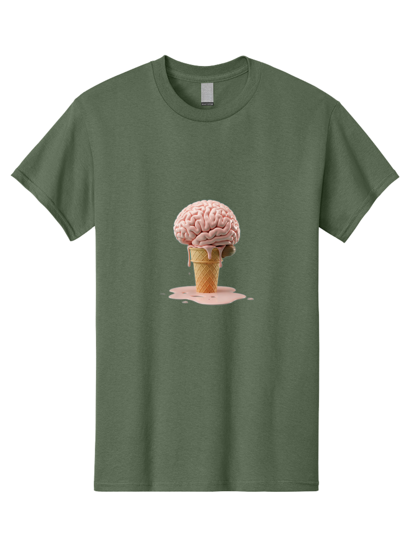 Brain-Ice-Cream-1 Men'S Graphic Tee, 100% Cotton, Comfortable Casual Summer Wear, Machine Washable, Vintage Camera, Old Camera, Antique Camera, Black Camera, Classic Photography, Photography Equipment, Nostalgic Device, Film Camera, Camera Art Bal865