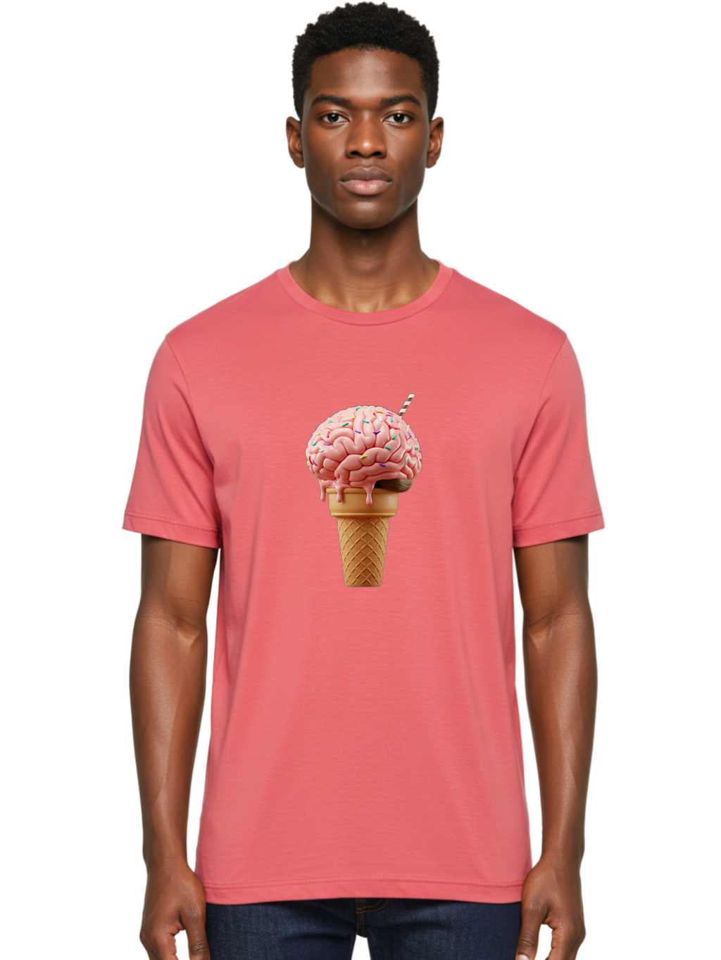 Brain-Ice-Cream Men'S Graphic Tee, 100% Cotton, Comfortable Casual Summer Wear, Machine Washable, Vintage Camera, Old Camera, Antique Camera, Black Camera, Classic Photography, Photography Equipment, Nostalgic Device, Film Camera, Camera Art Bal866