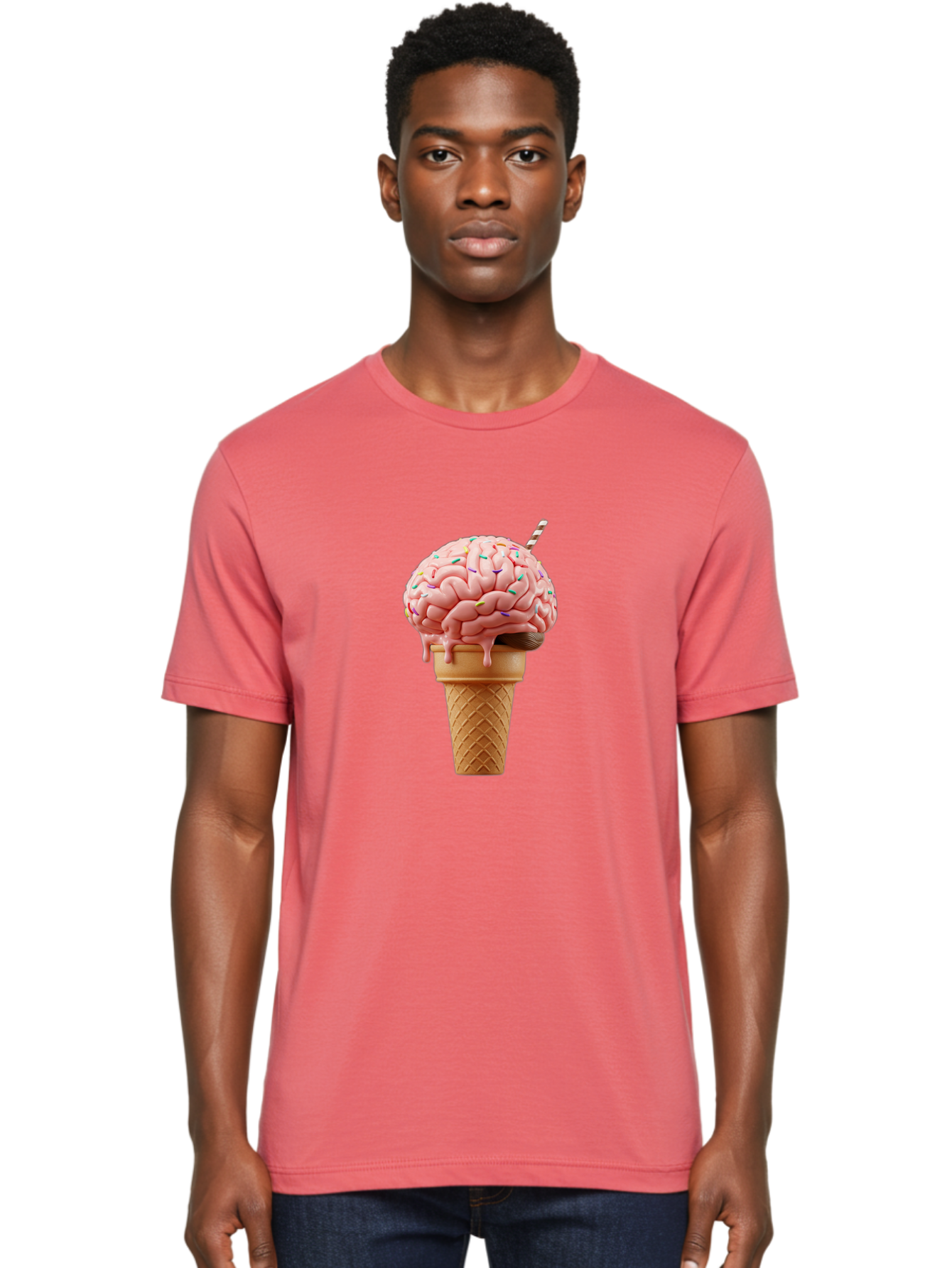 Brain-Ice-Cream Men'S Graphic Tee, 100% Cotton, Comfortable Casual Summer Wear, Machine Washable, Vintage Camera, Old Camera, Antique Camera, Black Camera, Classic Photography, Photography Equipment, Nostalgic Device, Film Camera, Camera Art Bal866