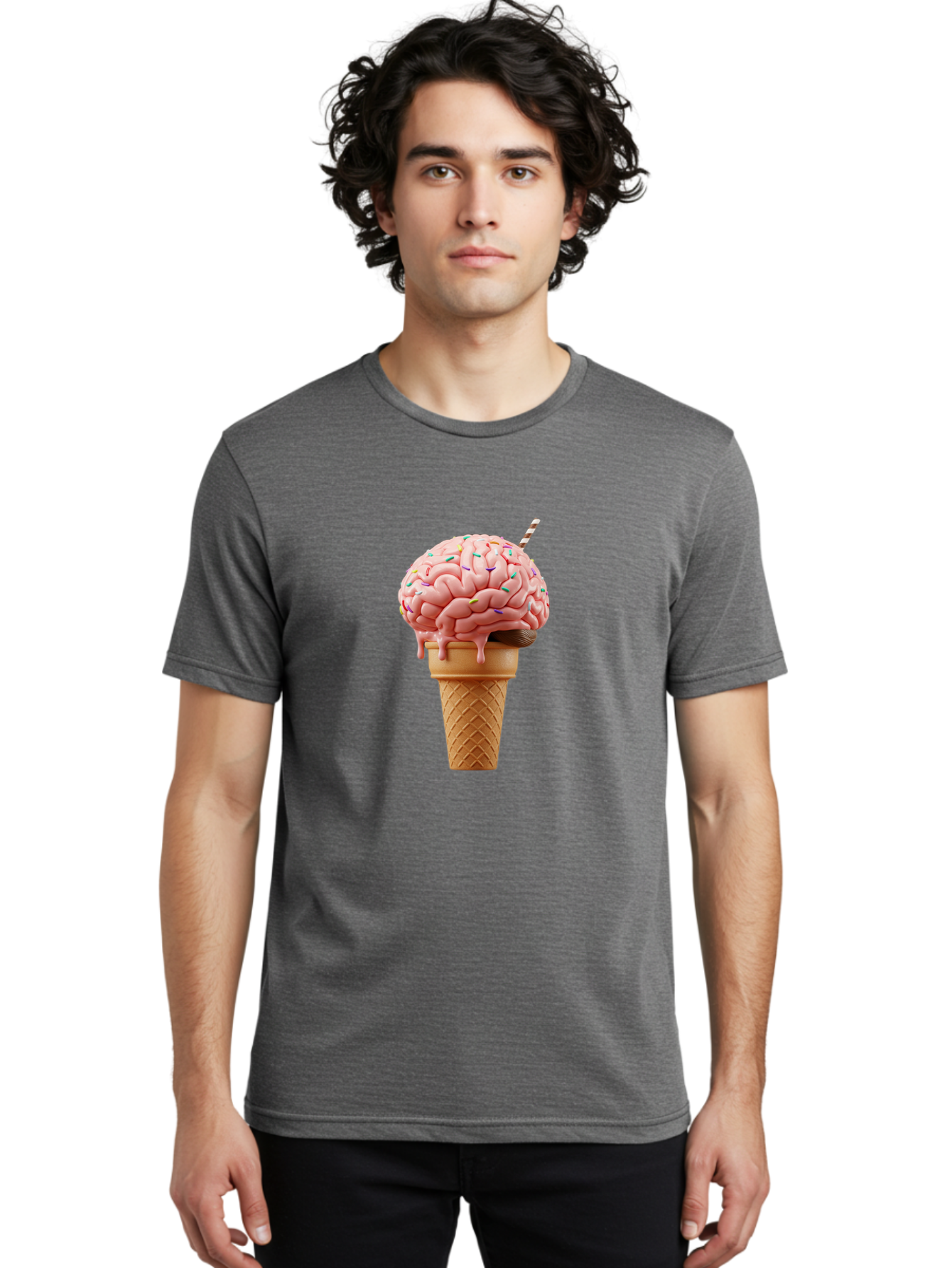 Brain-Ice-Cream Men'S Graphic Tee, 100% Cotton, Comfortable Casual Summer Wear, Machine Washable, Vintage Camera, Old Camera, Antique Camera, Black Camera, Classic Photography, Photography Equipment, Nostalgic Device, Film Camera, Camera Art Bal866
