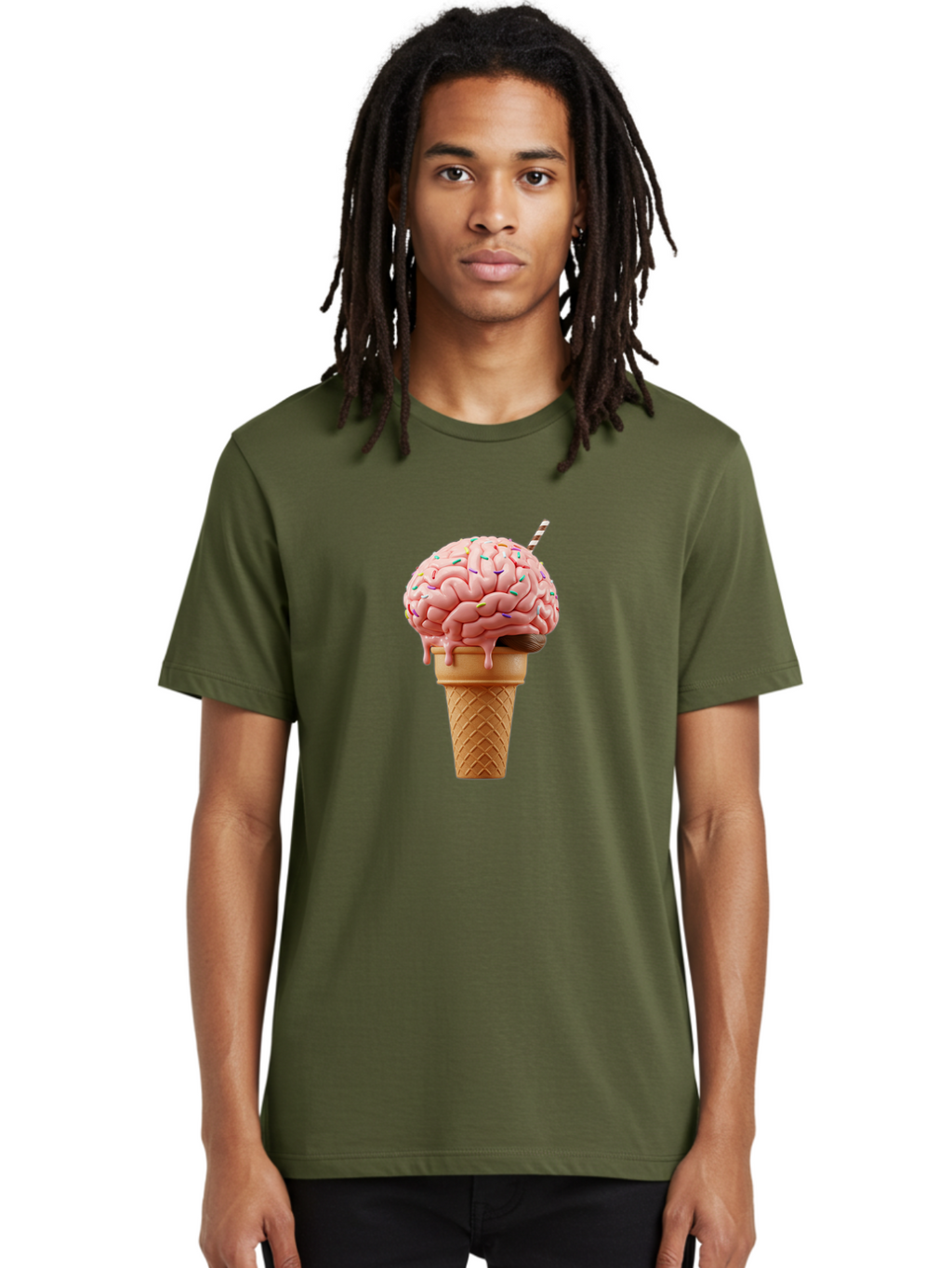 Brain-Ice-Cream Men'S Graphic Tee, 100% Cotton, Comfortable Casual Summer Wear, Machine Washable, Vintage Camera, Old Camera, Antique Camera, Black Camera, Classic Photography, Photography Equipment, Nostalgic Device, Film Camera, Camera Art Bal866