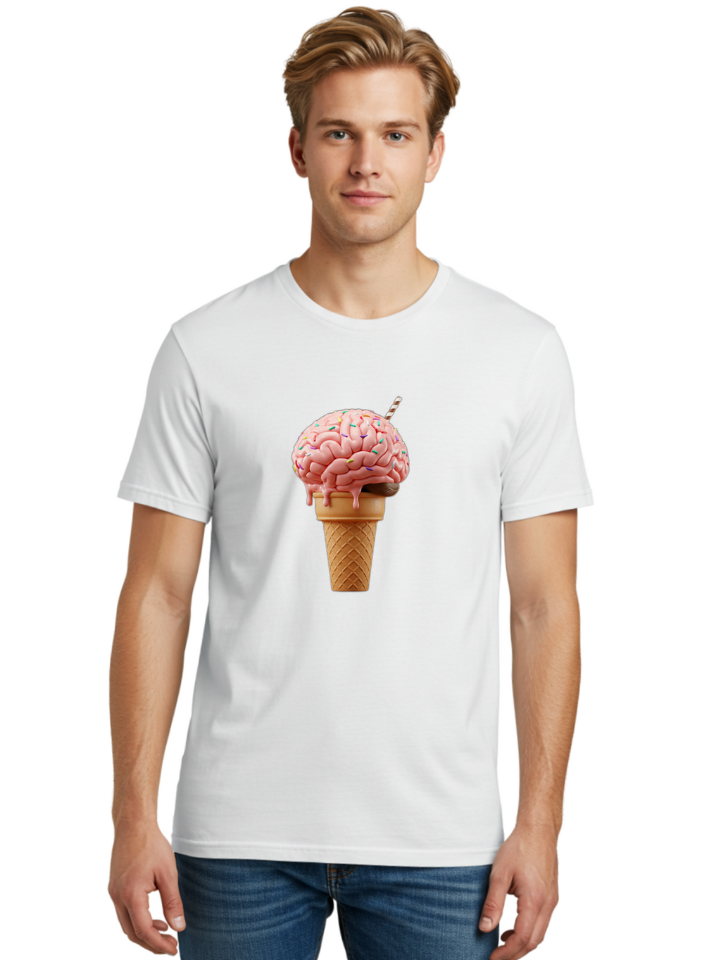 Brain-Ice-Cream Men'S Graphic Tee, 100% Cotton, Comfortable Casual Summer Wear, Machine Washable, Vintage Camera, Old Camera, Antique Camera, Black Camera, Classic Photography, Photography Equipment, Nostalgic Device, Film Camera, Camera Art Bal866