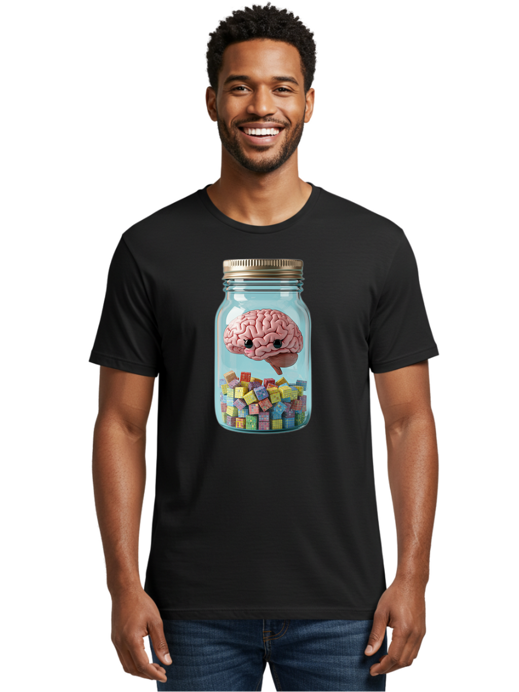 Brain-In-A-Jar-2 Men'S Graphic Tee, 100% Cotton, Comfortable Casual Summer Wear, Machine Washable, Vintage Camera, Old Camera, Antique Camera, Black Camera, Classic Photography, Photography Equipment, Nostalgic Device, Film Camera, Camera Art Bal868