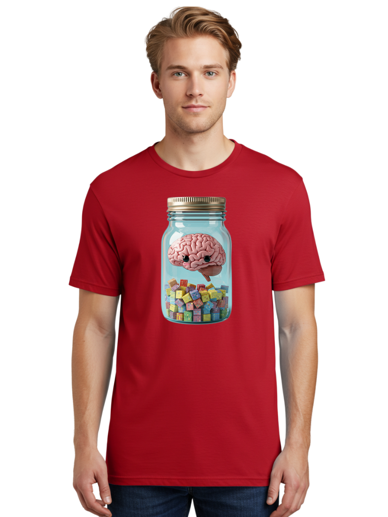 Brain-In-A-Jar-2 Men'S Graphic Tee, 100% Cotton, Comfortable Casual Summer Wear, Machine Washable, Vintage Camera, Old Camera, Antique Camera, Black Camera, Classic Photography, Photography Equipment, Nostalgic Device, Film Camera, Camera Art Bal868