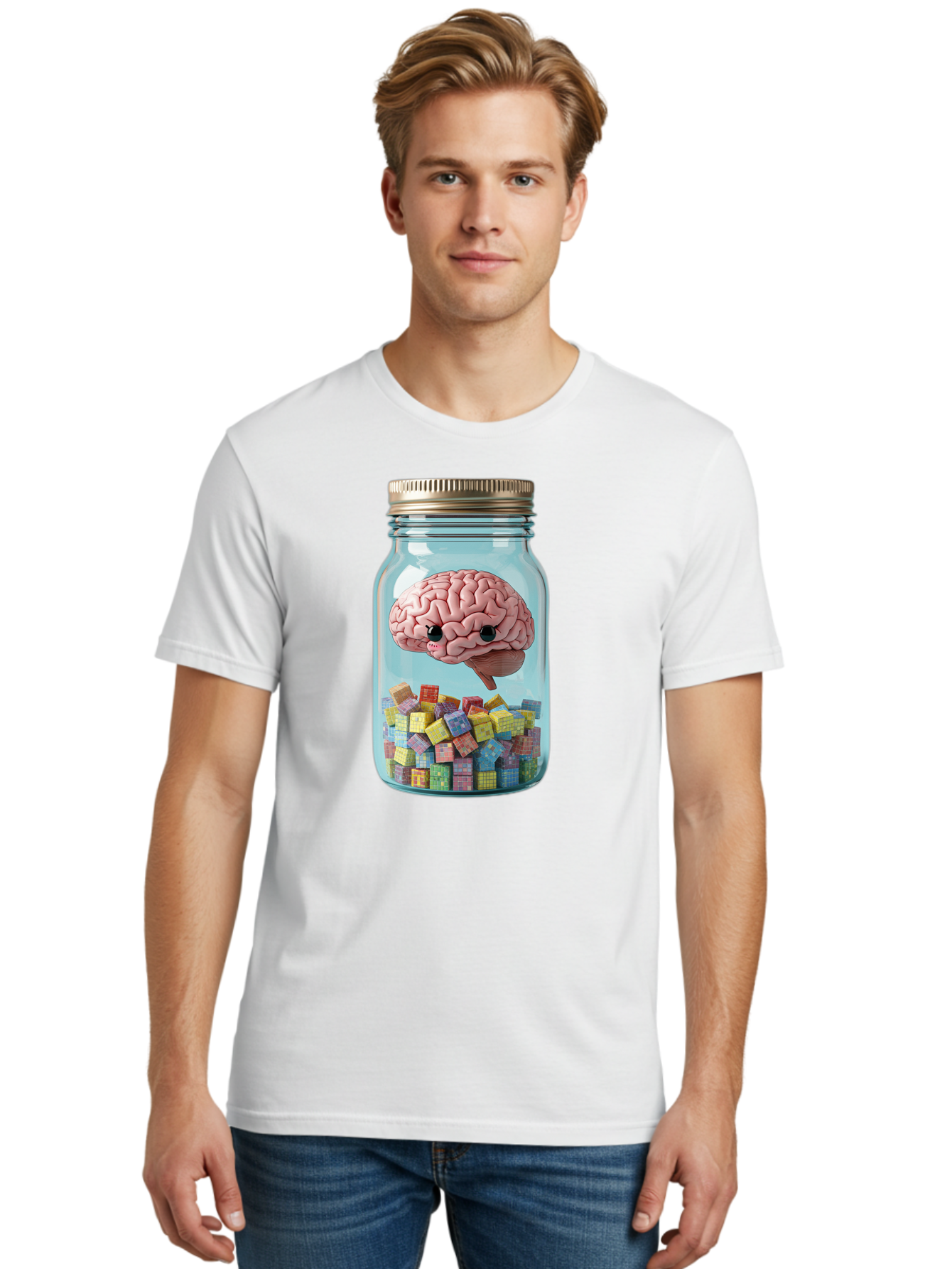 Brain-In-A-Jar-2 Men'S Graphic Tee, 100% Cotton, Comfortable Casual Summer Wear, Machine Washable, Vintage Camera, Old Camera, Antique Camera, Black Camera, Classic Photography, Photography Equipment, Nostalgic Device, Film Camera, Camera Art Bal868