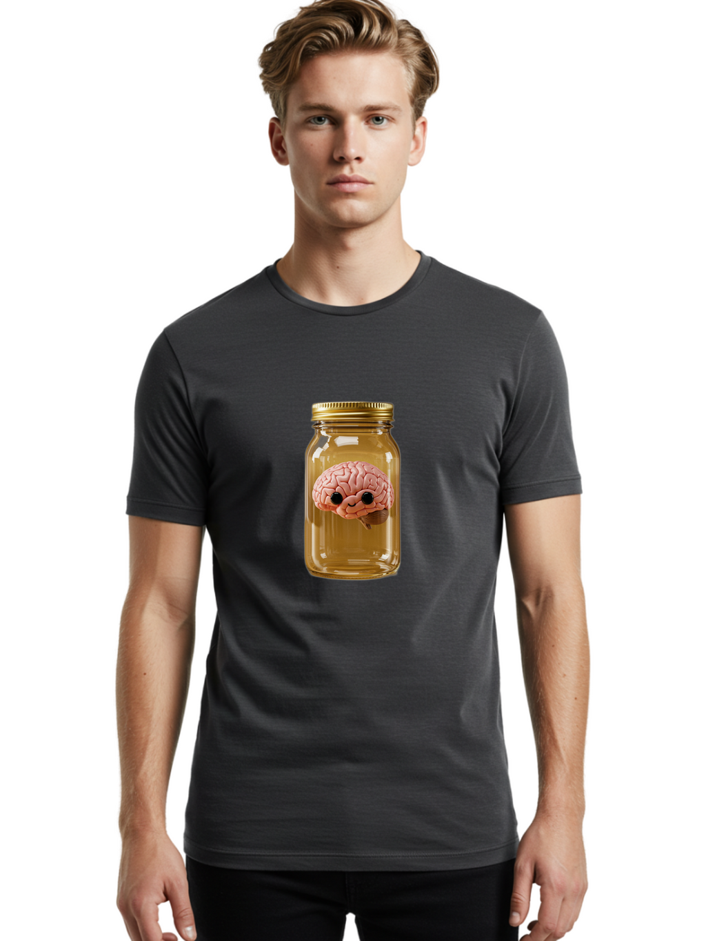 Brain-In-A-Jar-3 Men'S Graphic Tee, 100% Cotton, Comfortable Casual Summer Wear, Machine Washable, Vintage Camera, Old Camera, Antique Camera, Black Camera, Classic Photography, Photography Equipment, Nostalgic Device, Film Camera, Camera Art Bal869