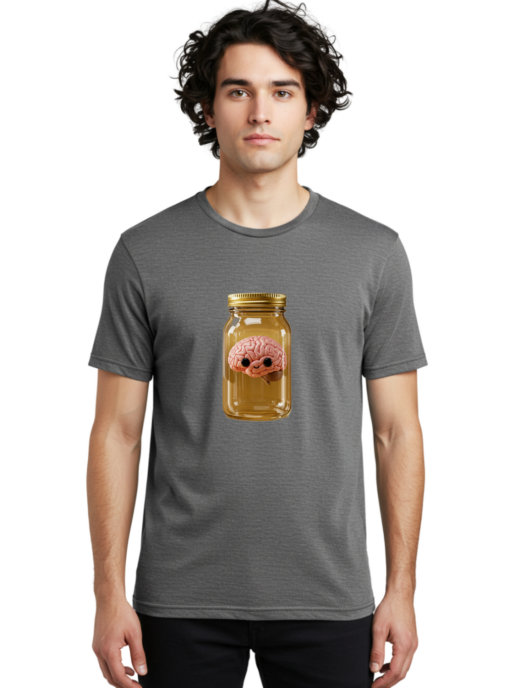 Brain-In-A-Jar-3 Men'S Graphic Tee, 100% Cotton, Comfortable Casual Summer Wear, Machine Washable, Vintage Camera, Old Camera, Antique Camera, Black Camera, Classic Photography, Photography Equipment, Nostalgic Device, Film Camera, Camera Art Bal869