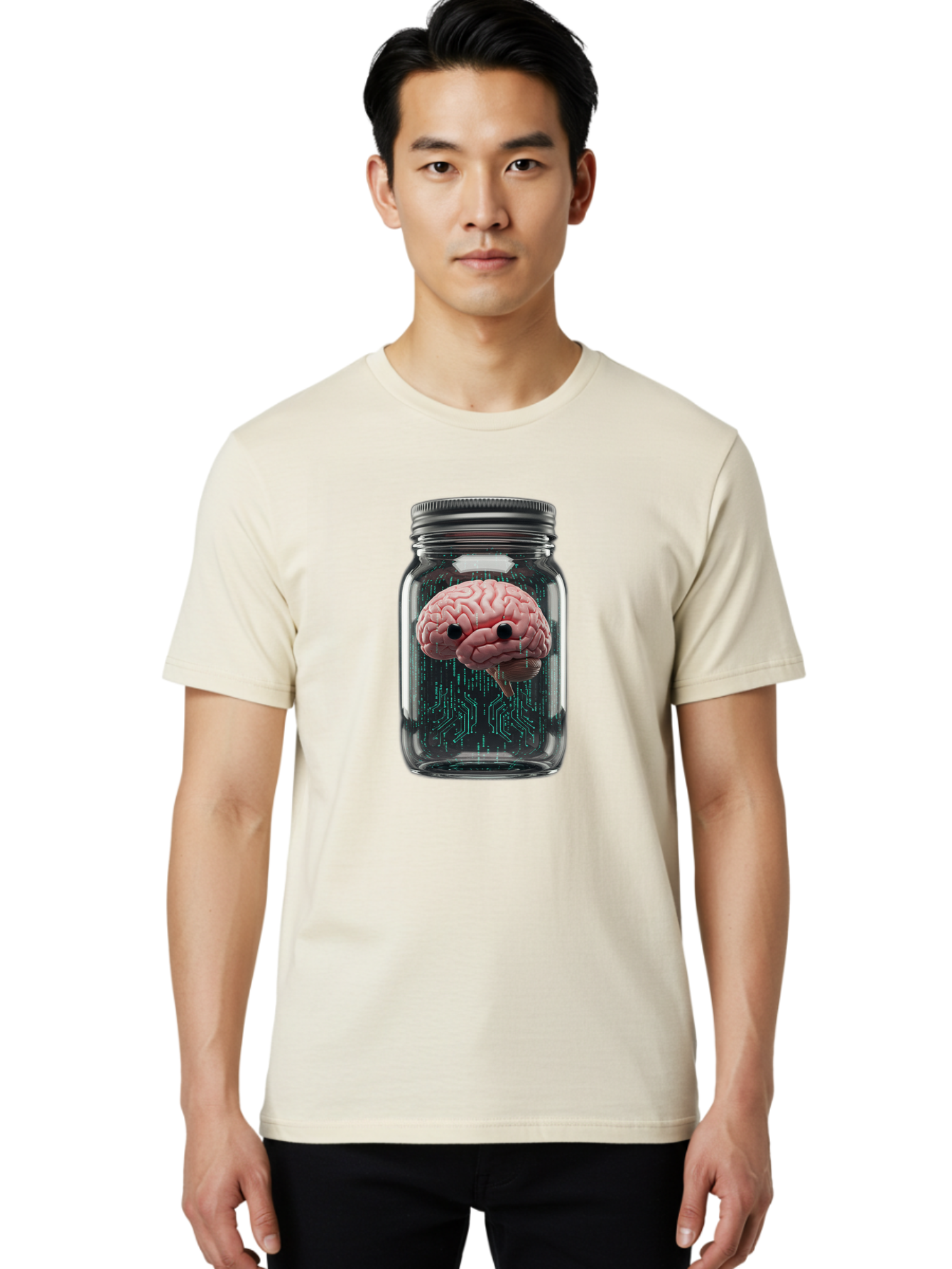 Brain-In-Jar-1 Men'S Graphic Tee, 100% Cotton, Comfortable Casual Summer Wear, Machine Washable, Vintage Camera, Old Camera, Antique Camera, Black Camera, Classic Photography, Photography Equipment, Nostalgic Device, Film Camera, Camera Art Bal872