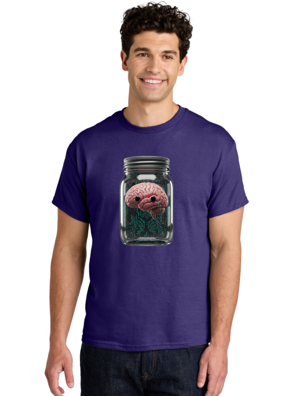 Brain-In-Jar-1 Men'S Graphic Tee, 100% Cotton, Comfortable Casual Summer Wear, Machine Washable, Vintage Camera, Old Camera, Antique Camera, Black Camera, Classic Photography, Photography Equipment, Nostalgic Device, Film Camera, Camera Art Bal872