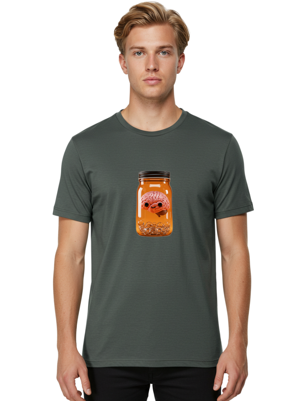 Brain-In-Jar-2 Men'S Graphic Tee, 100% Cotton, Comfortable Casual Summer Wear, Machine Washable, Vintage Camera, Old Camera, Antique Camera, Black Camera, Classic Photography, Photography Equipment, Nostalgic Device, Film Camera, Camera Art Bal873