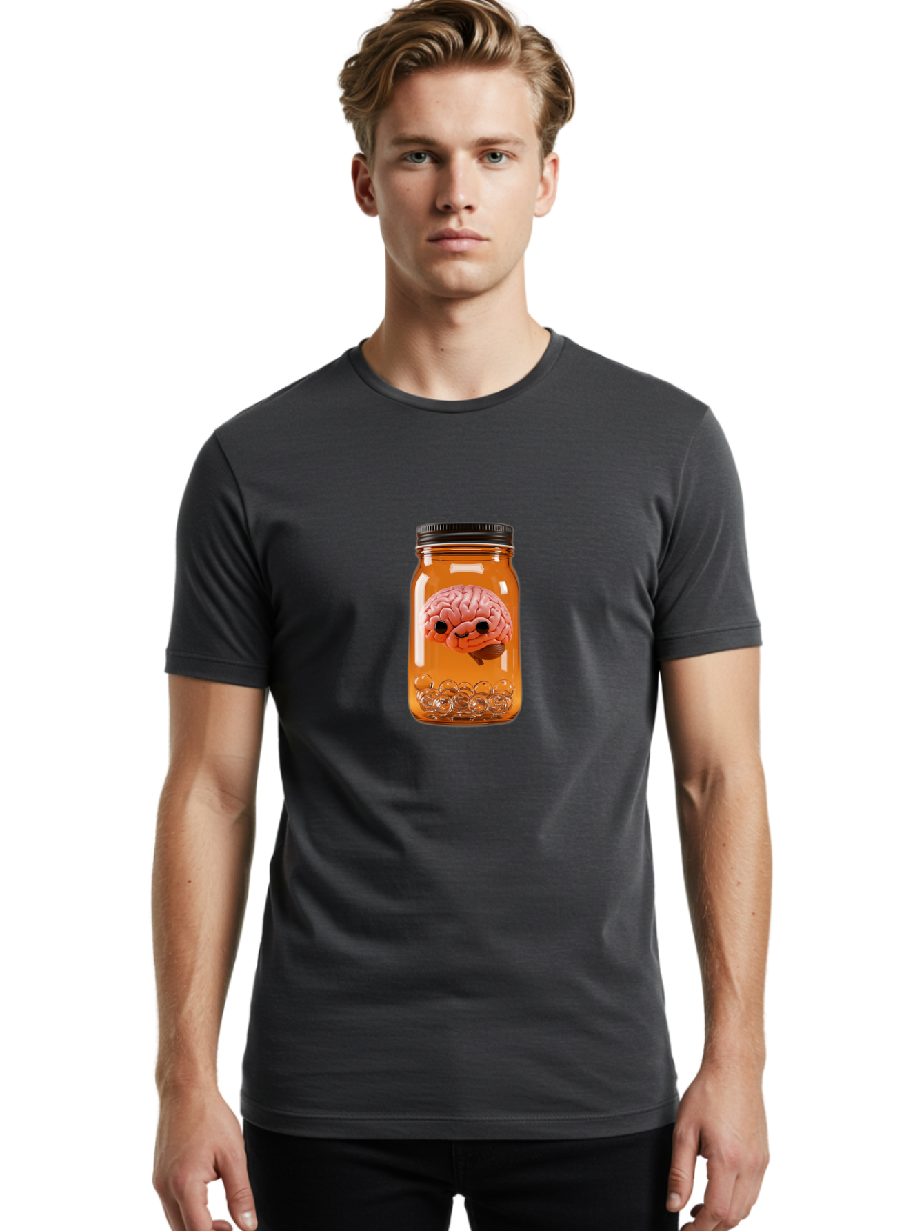 Brain-In-Jar-2 Men'S Graphic Tee, 100% Cotton, Comfortable Casual Summer Wear, Machine Washable, Vintage Camera, Old Camera, Antique Camera, Black Camera, Classic Photography, Photography Equipment, Nostalgic Device, Film Camera, Camera Art Bal873